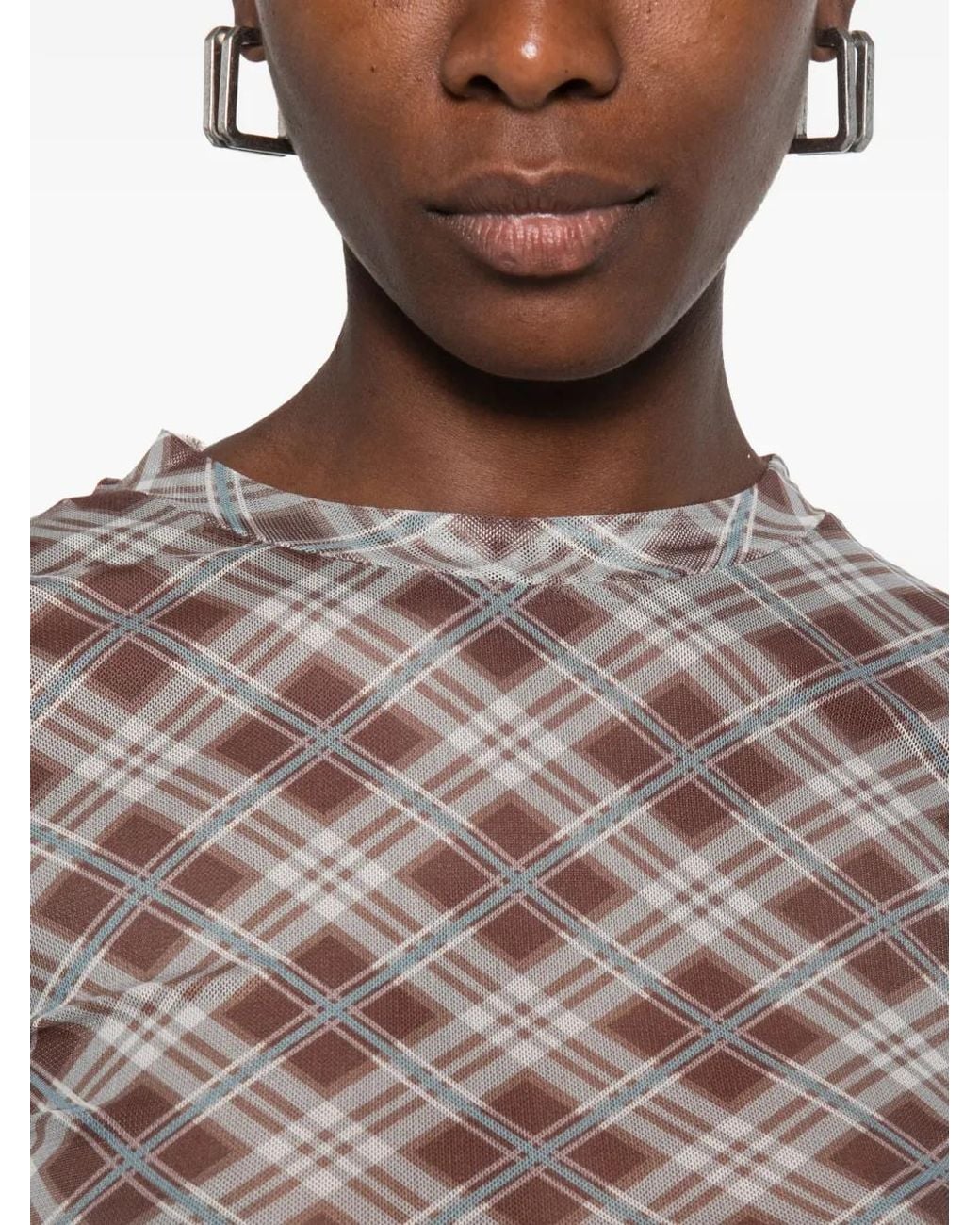 ELEH White T-Shirt À Carreaux