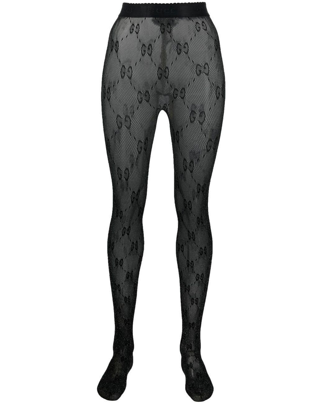 Gucci GG Supreme Sheer Tights in Black Lyst UK