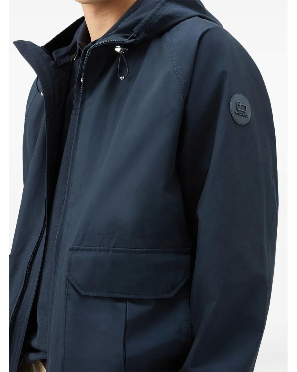 Woolrich Blue Cruiser Hooded Jacket for men