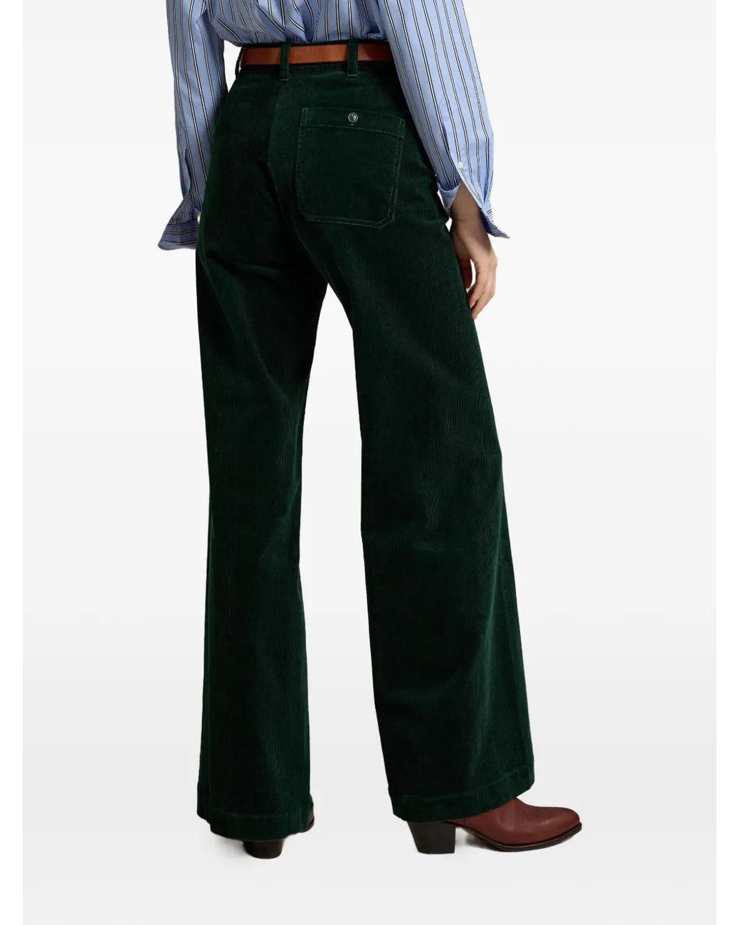 Polo Ralph Lauren Black Pantalon Beaton Évasé En Velours Côtelé
