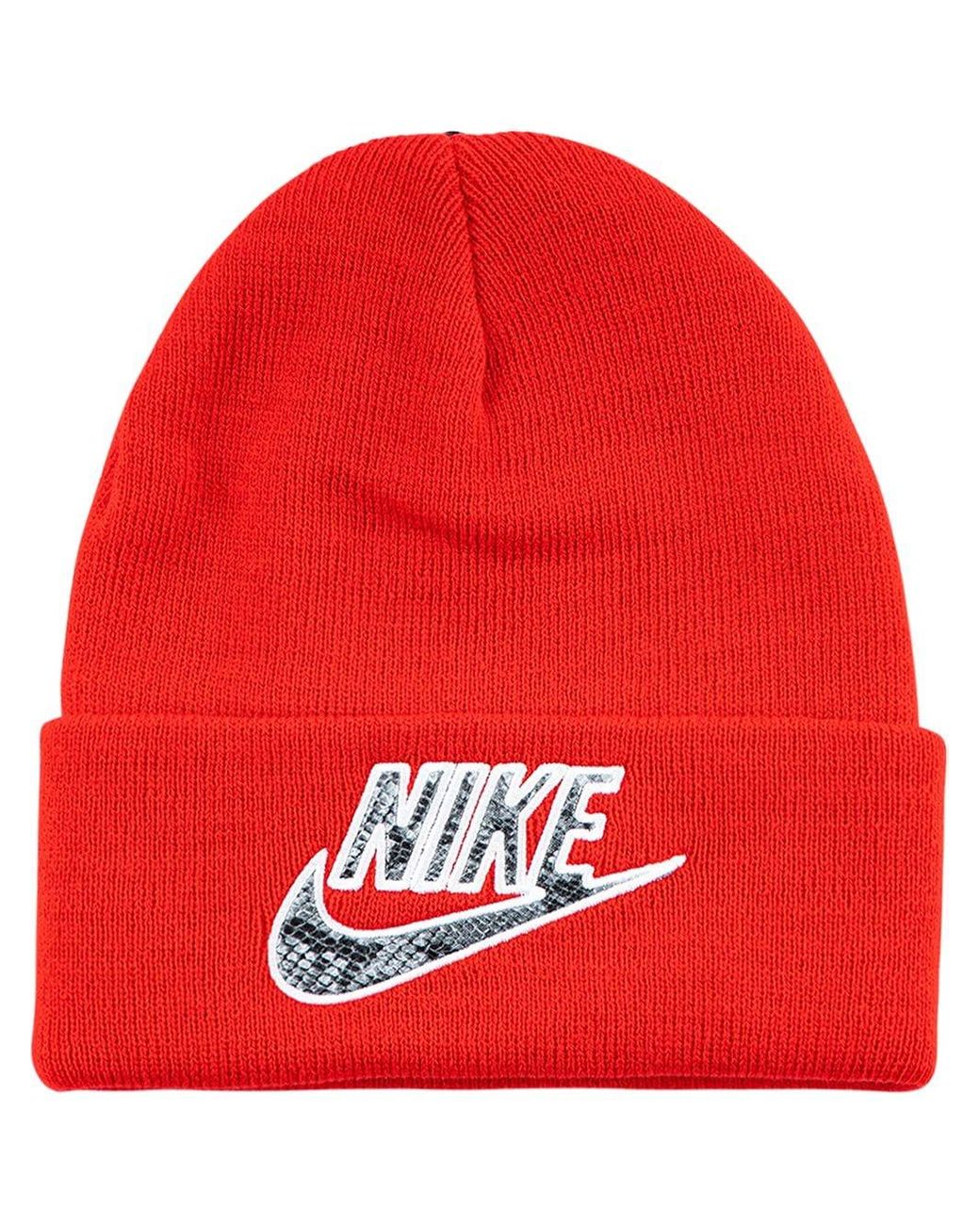 X Nike Snakeskin Beanie Supreme pour homme en coloris Rouge | Lyst