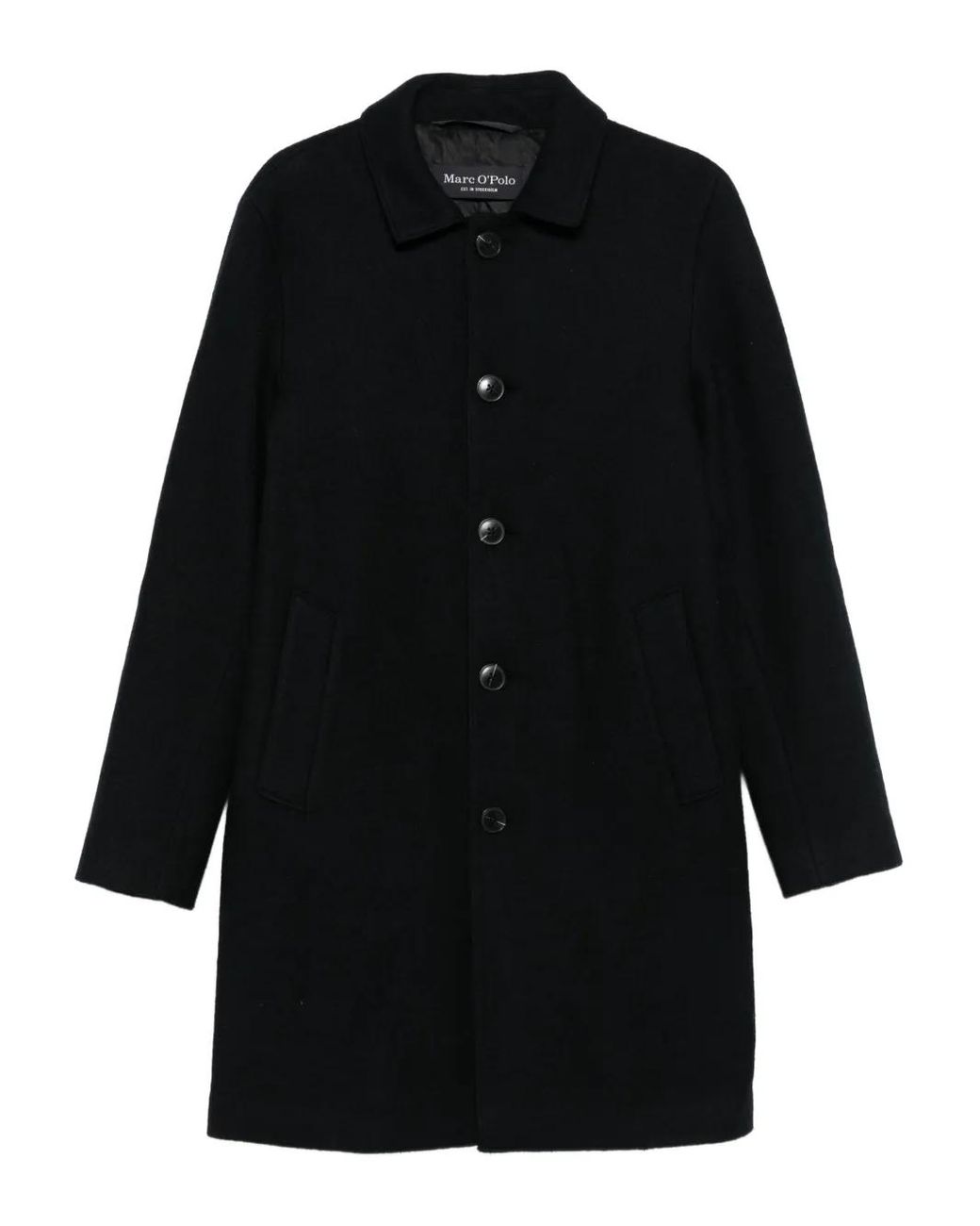 Marc O' Polo Black Single-Breasted Coat for men