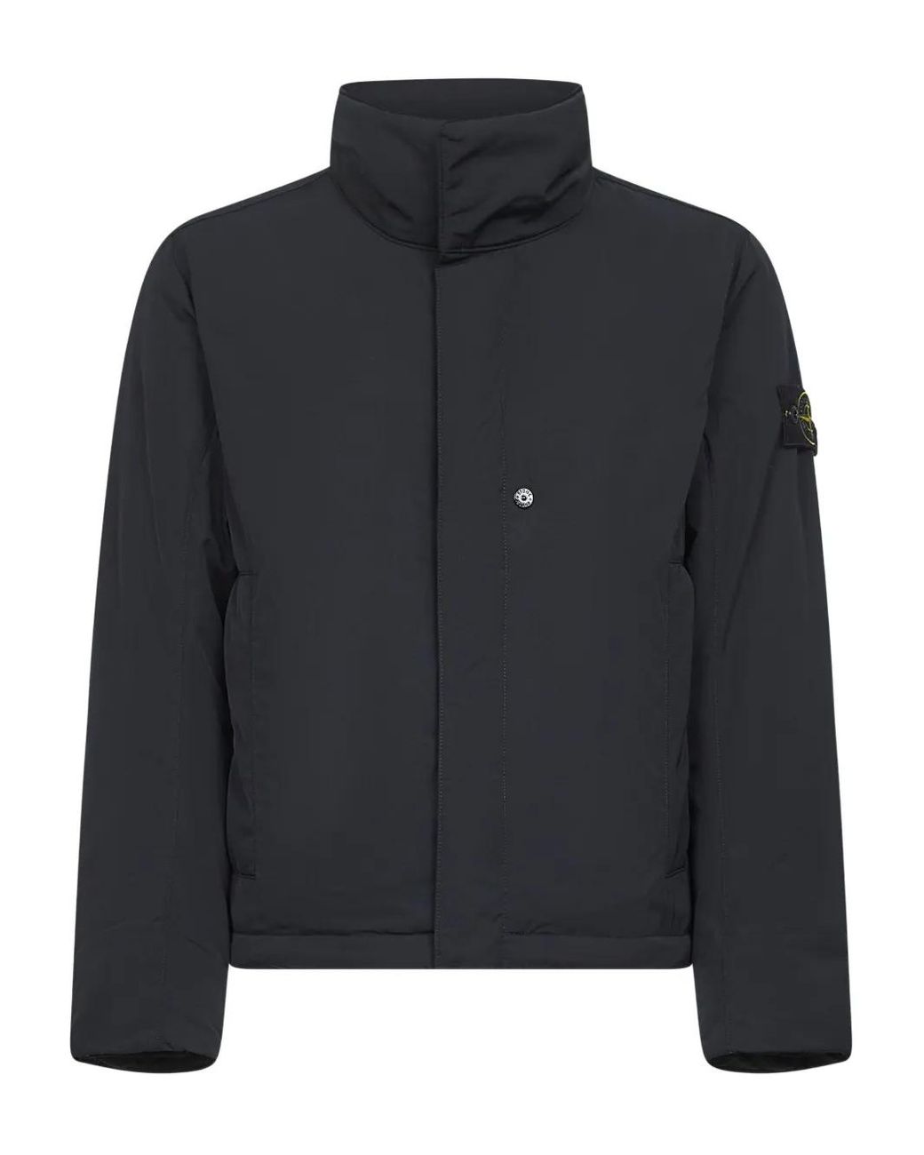 Stone Island Black Nylon Short Windbreaker Jacket for men