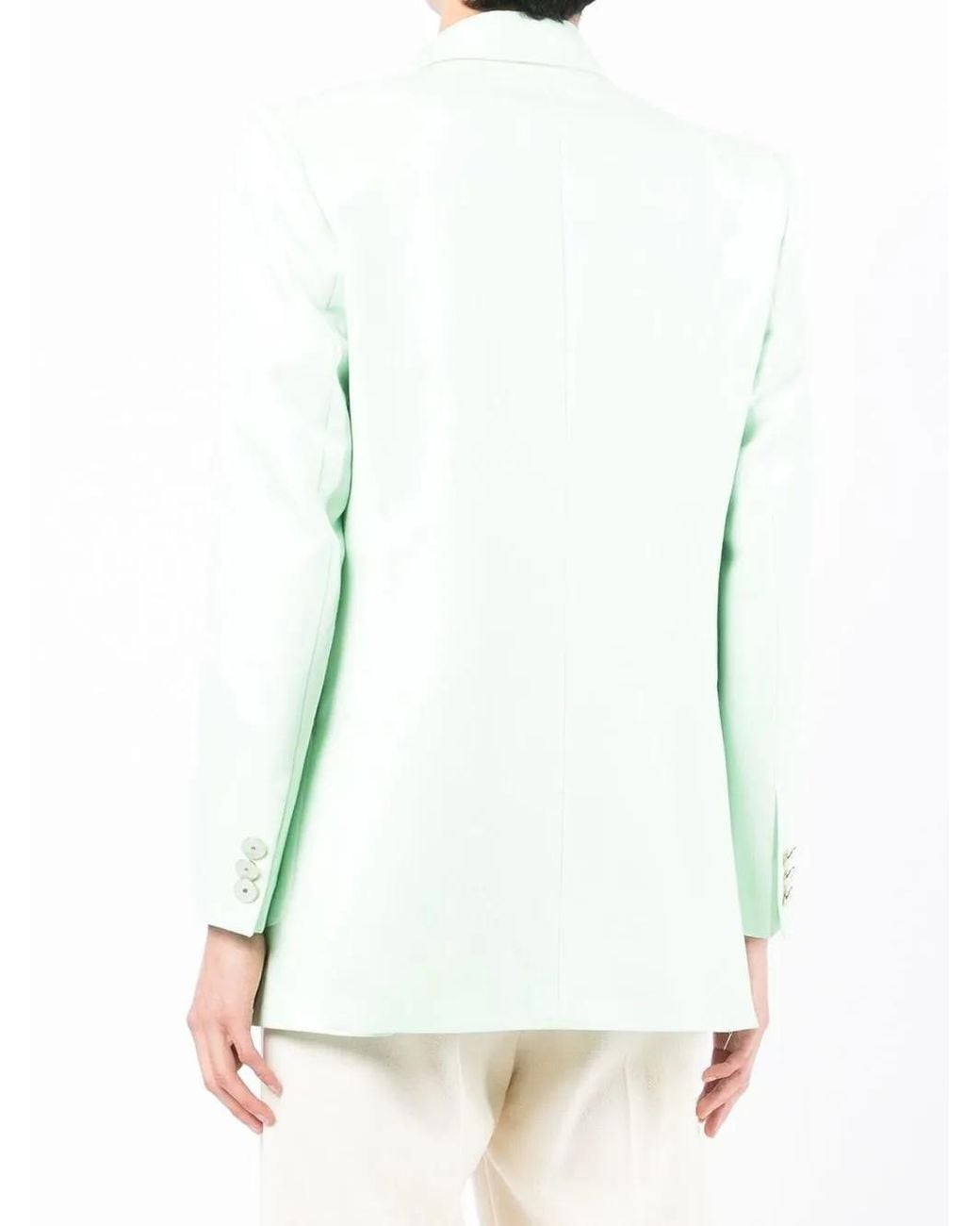 Casablanca Green Ribbed-Trim Single-Breasted Blazer for men