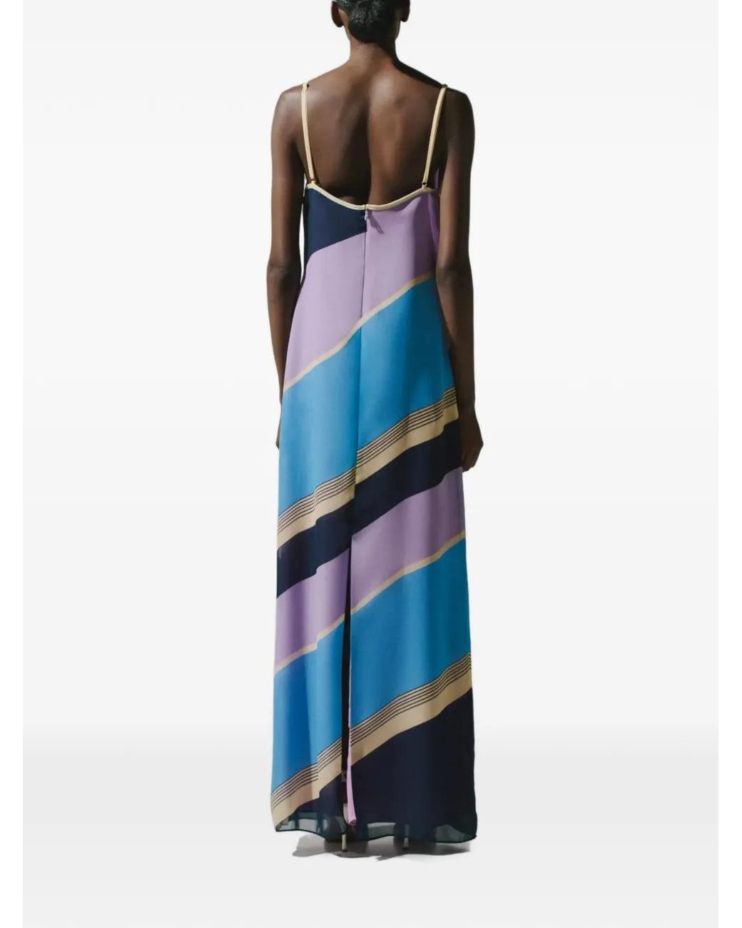 Baobab Blue Rita Diagonal-Stripe Maxi Dress