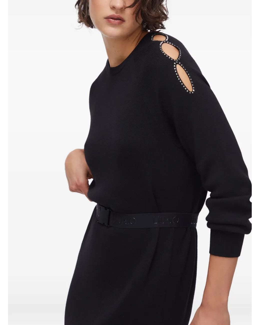 Liu Jo Black Knit Dress With Cut-Out