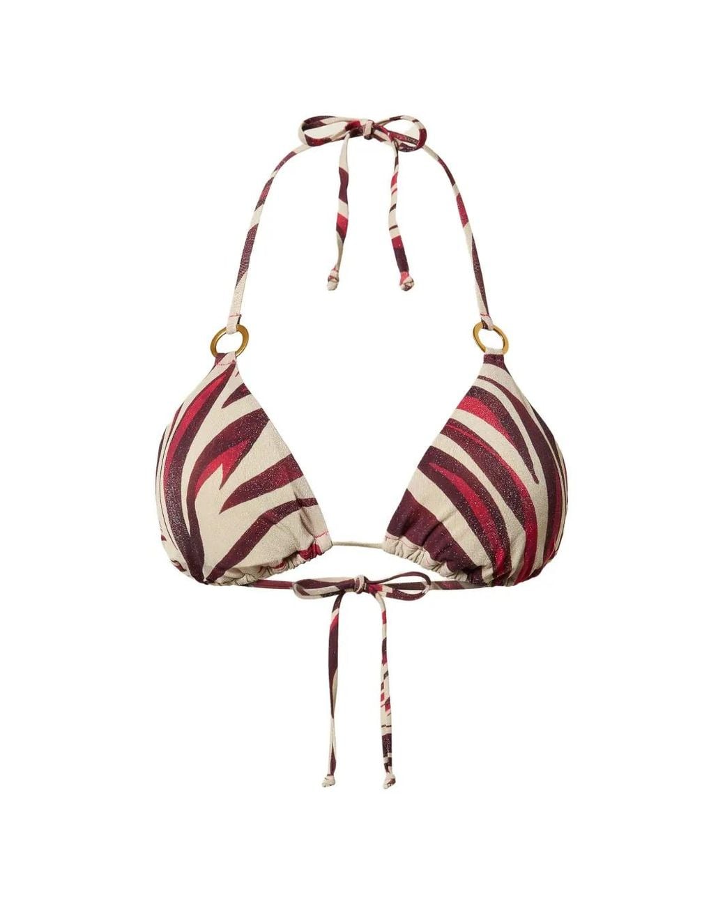 Twinset Pink Haut De Bikini Triangle À Imprimé Métallisé