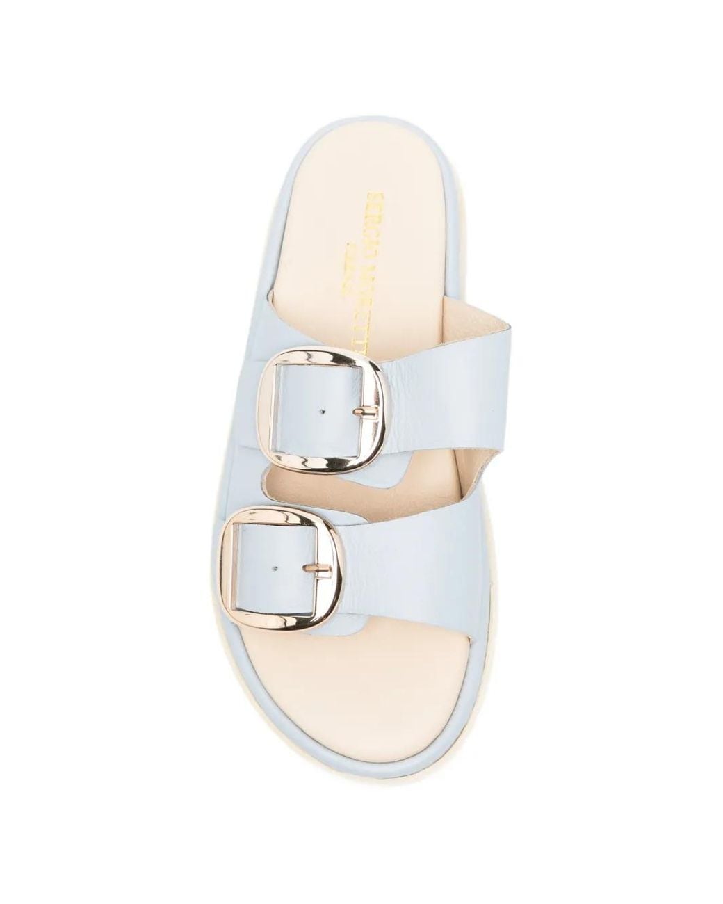 SERGIO MORETTI FIRENZE White Buckle-Fastening Double-Strap Mules