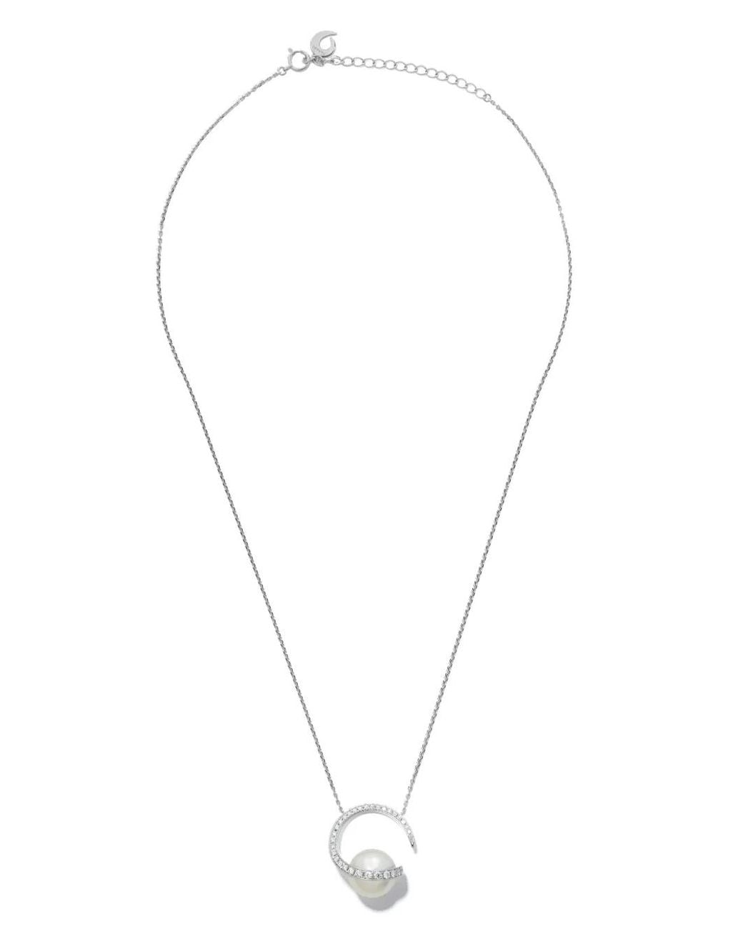 Tasaki White 18Kt Atelier Aurora Diamond And South Sea Pearl Pendant