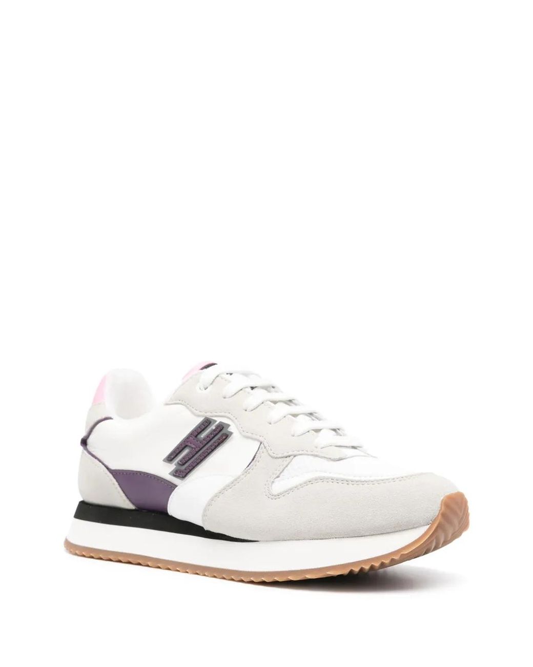 HIDE & JACK White Panelled Logo-Patch Sneakers