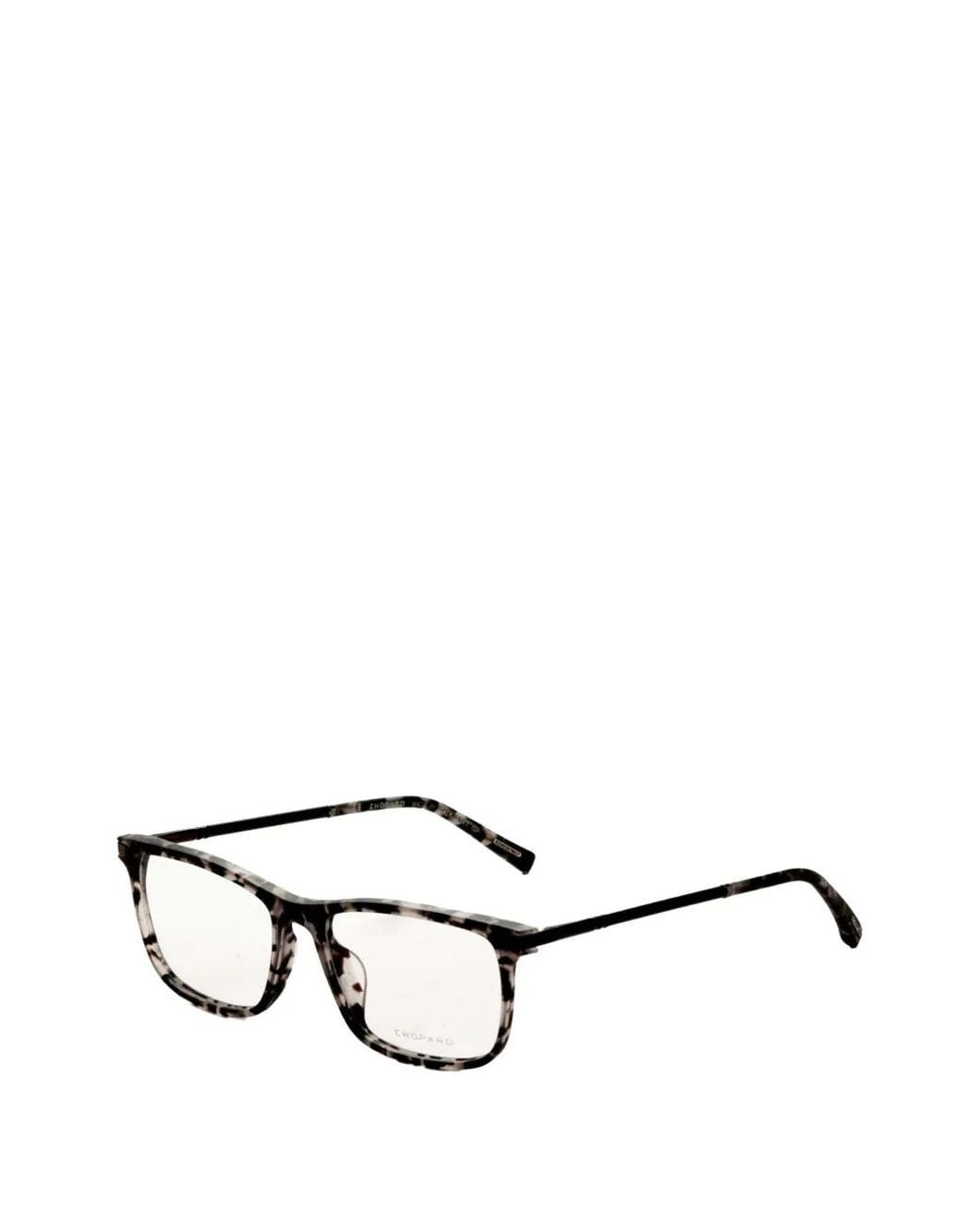 Chopard White Tortoise-Shell Rectangle-Frame Glasses for men