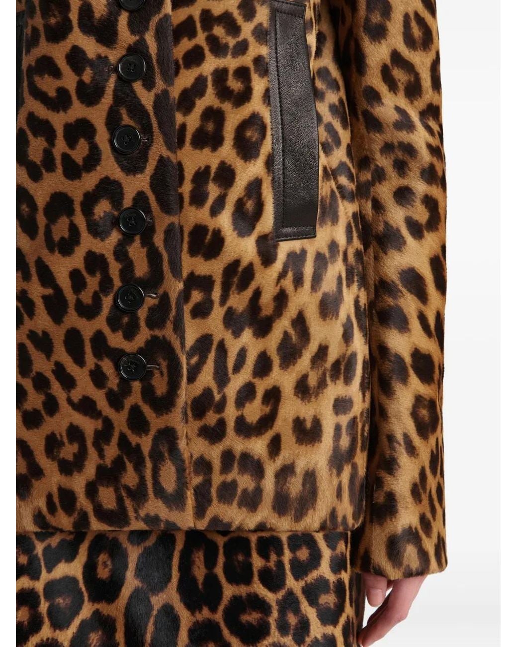 Khaite Brown Button Leopard Jacket