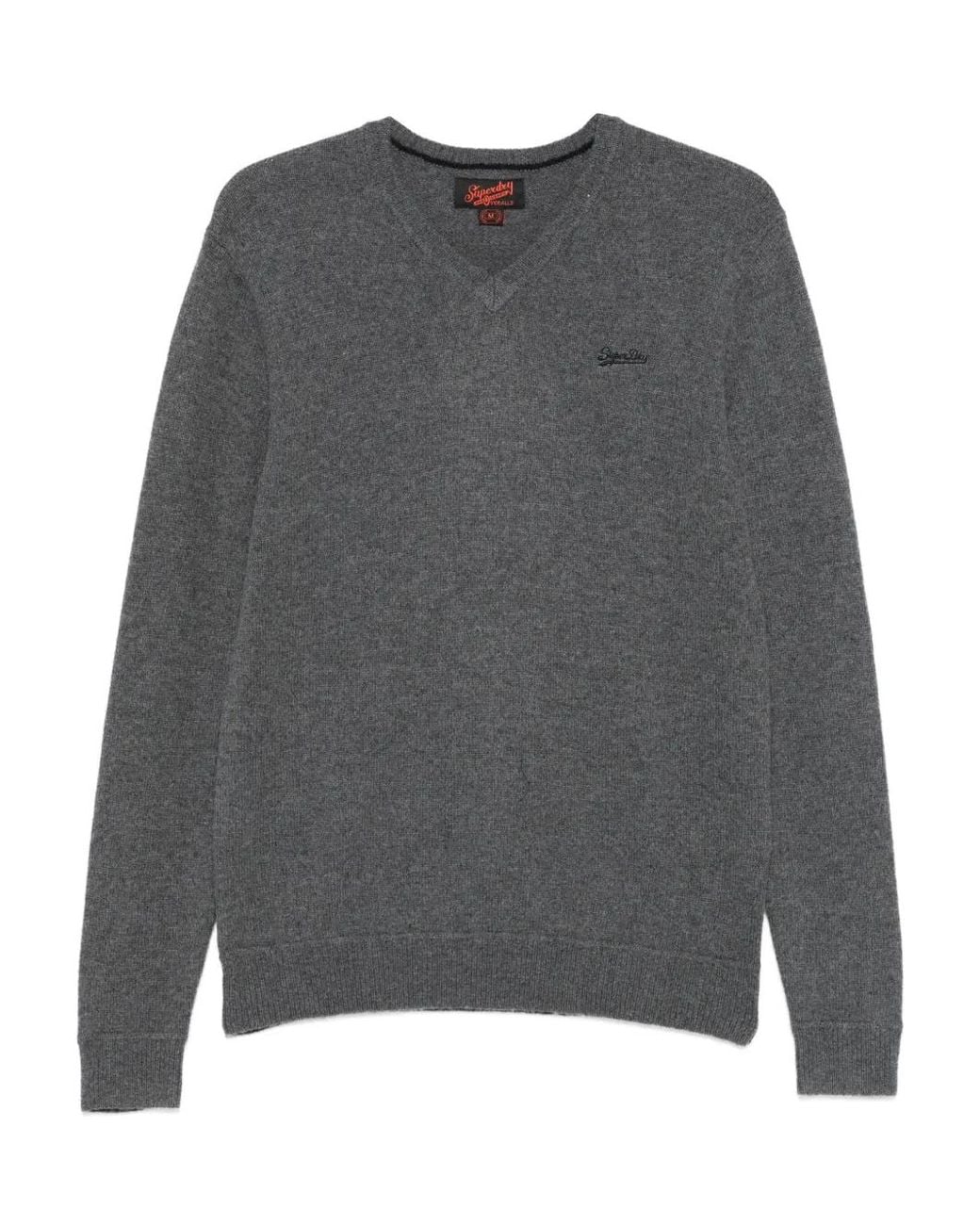 Superdry Gray V-Neck Sweater for men