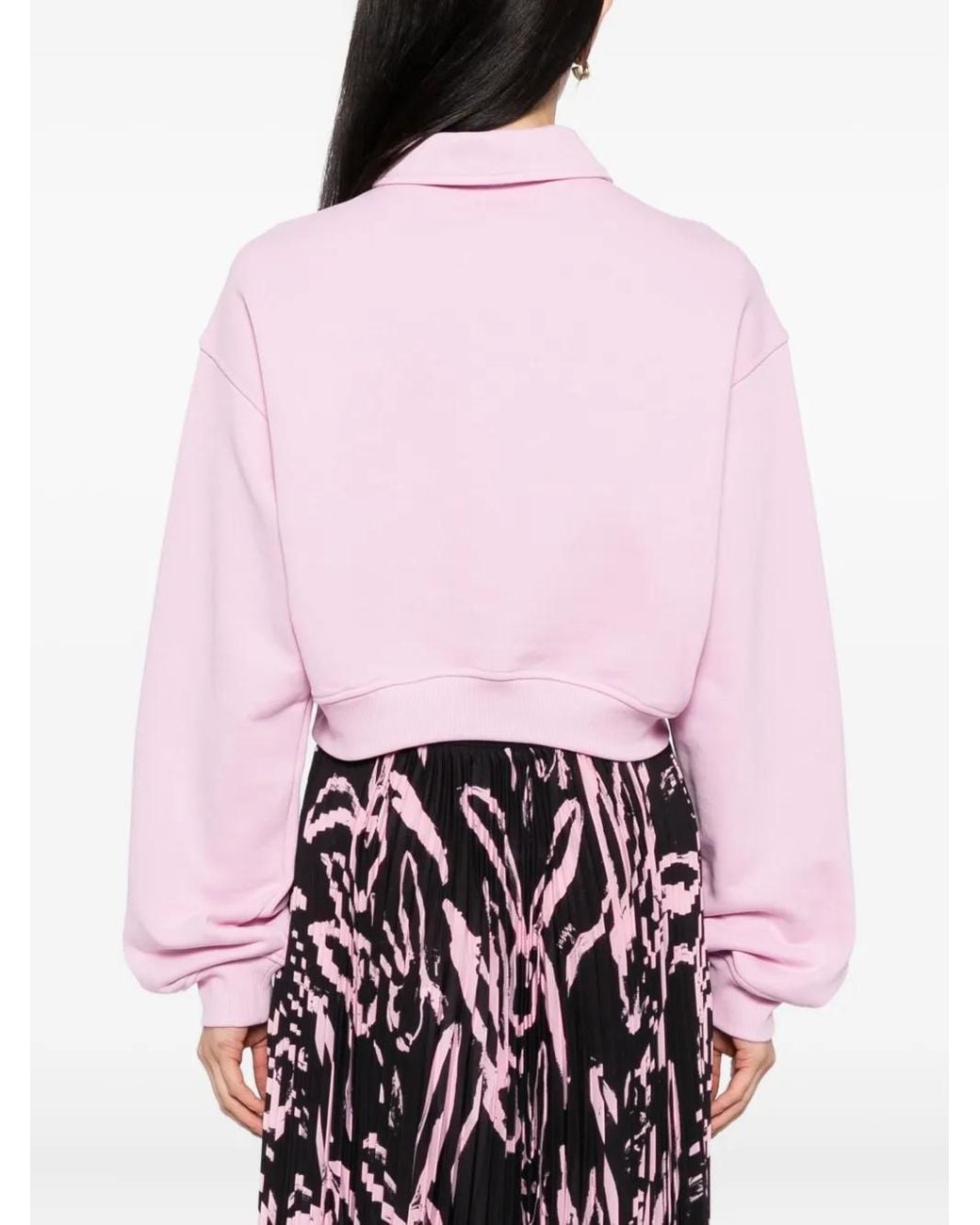 MSGM Pink Logo-Embroidered Top