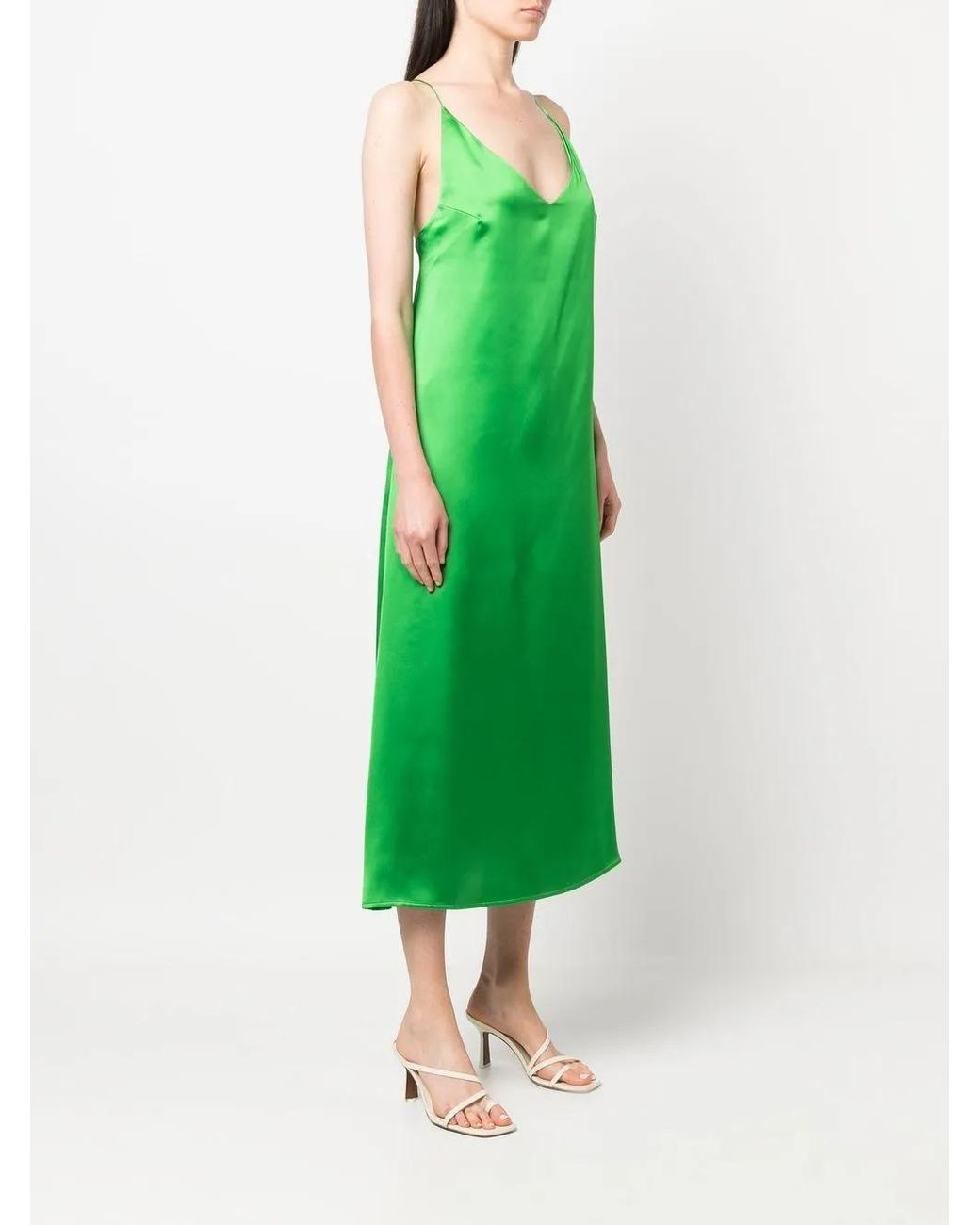 Blanca Vita Green Arise Maraso Cowl-Neck Gown