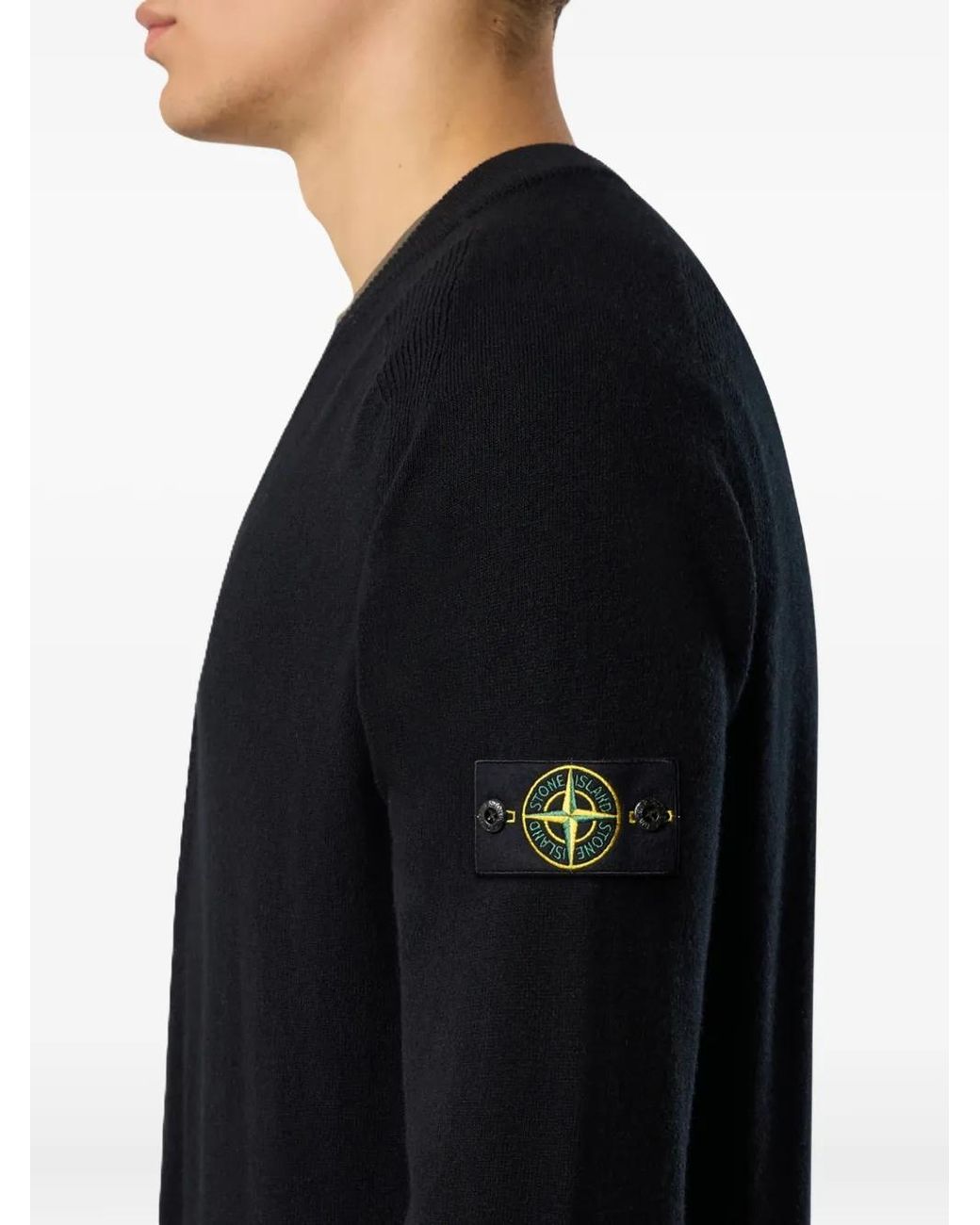 Stone Island Black Patch-Pocket Cardigan for men