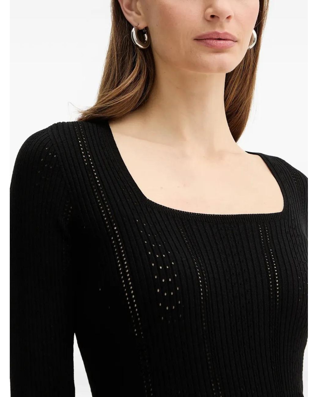 Twinset スクエアネック セーター Black