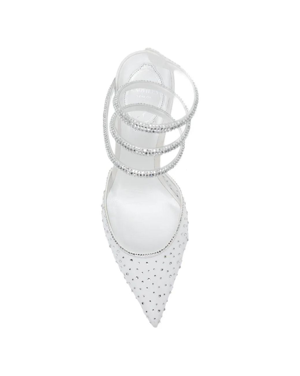 Rene Caovilla White 80Mm Crystal-Embellished Pumps