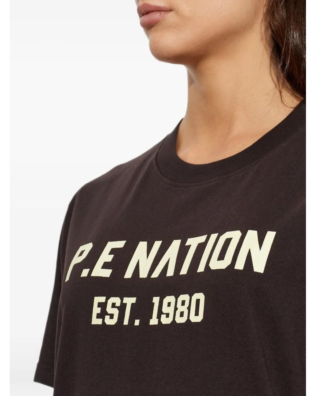 P.E Nation Black Infinity Relaxed Logo-Print T-Shirt