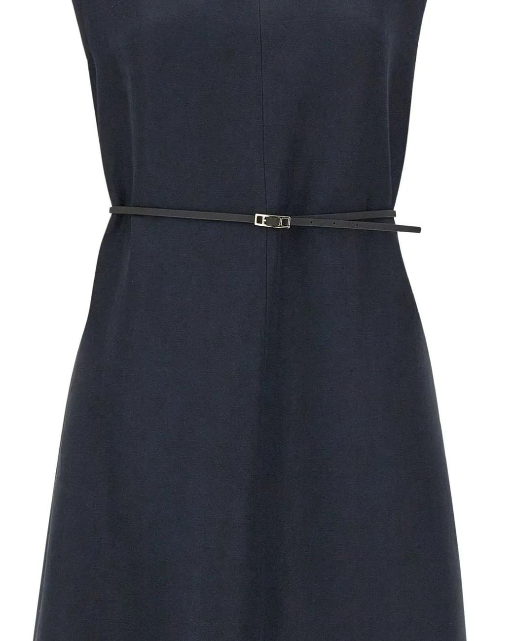 Fabiana Filippi Blue V-Neck Belt Midi Dress