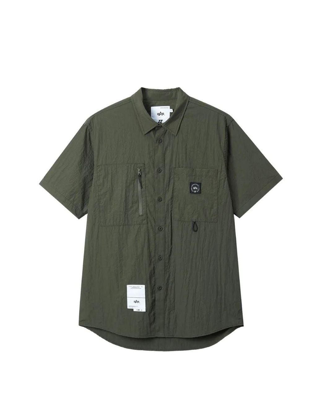 Izzue Green Zip-Pocket Shirt for men