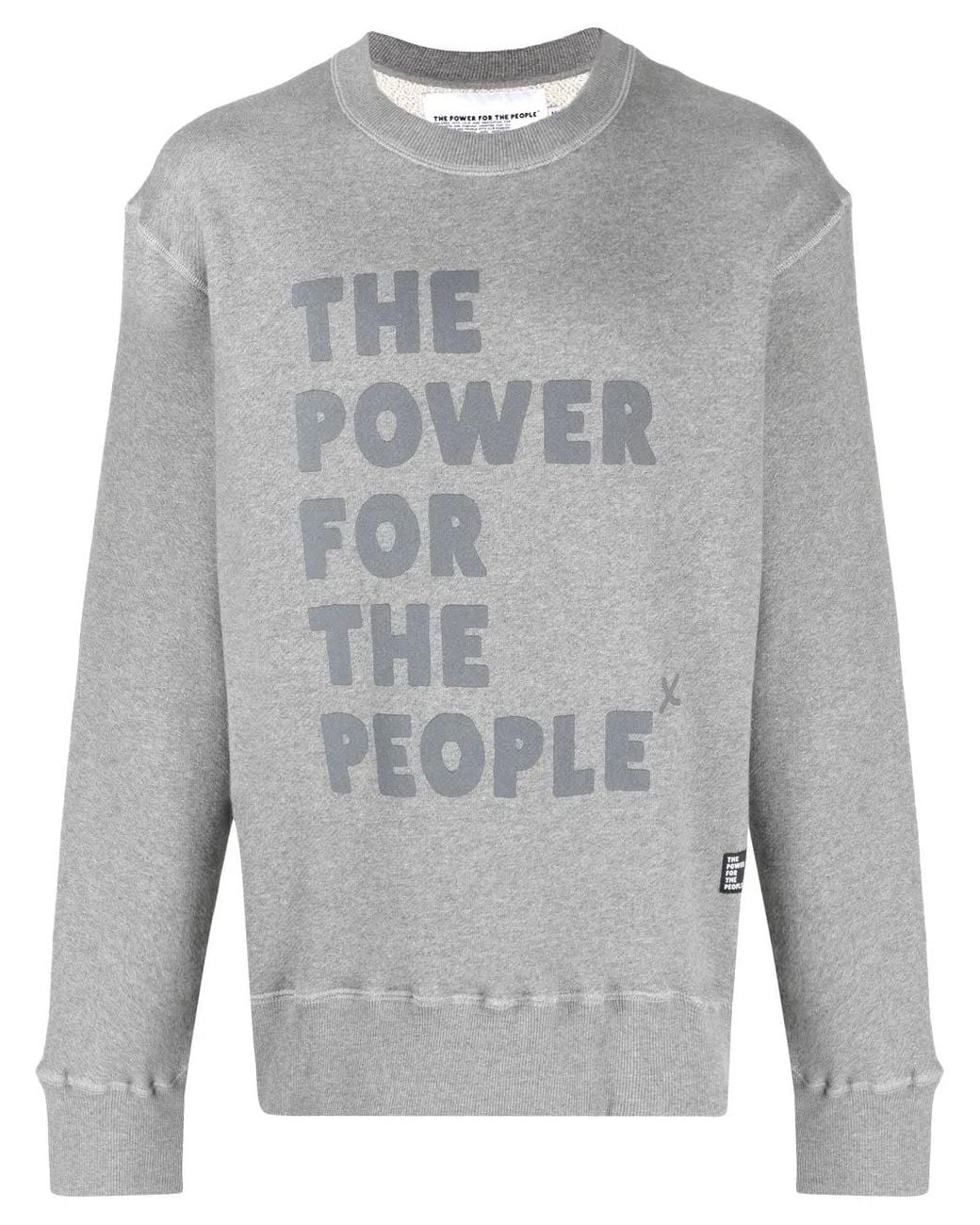 The Power for the People Gray Logo-Print Organic-Cotton Sweatshirt for men