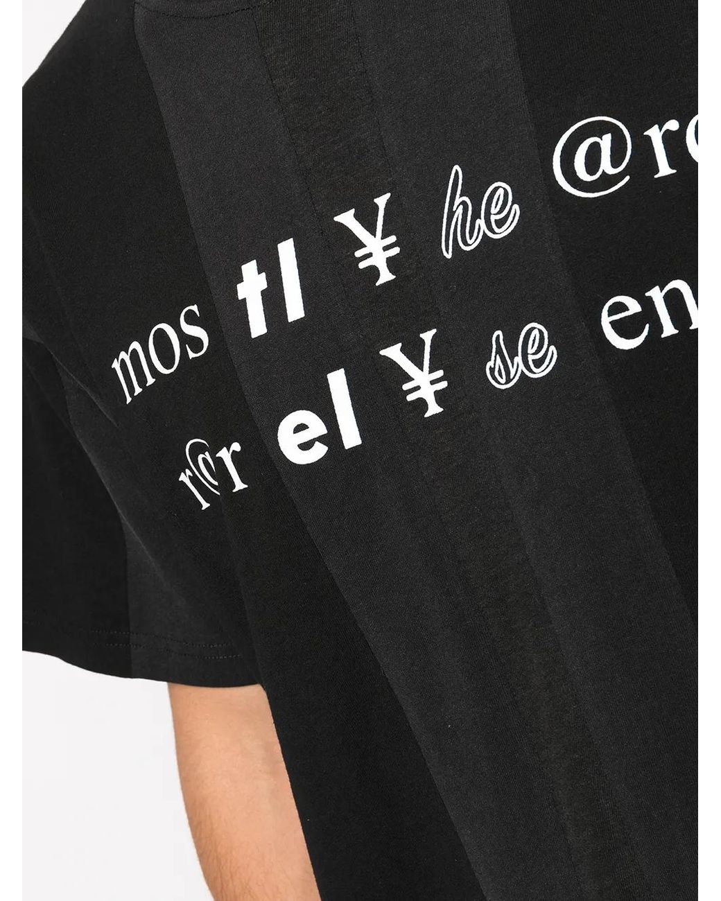 Mostly Heard Rarely Seen Black Text Print Cottont-Shirt for men