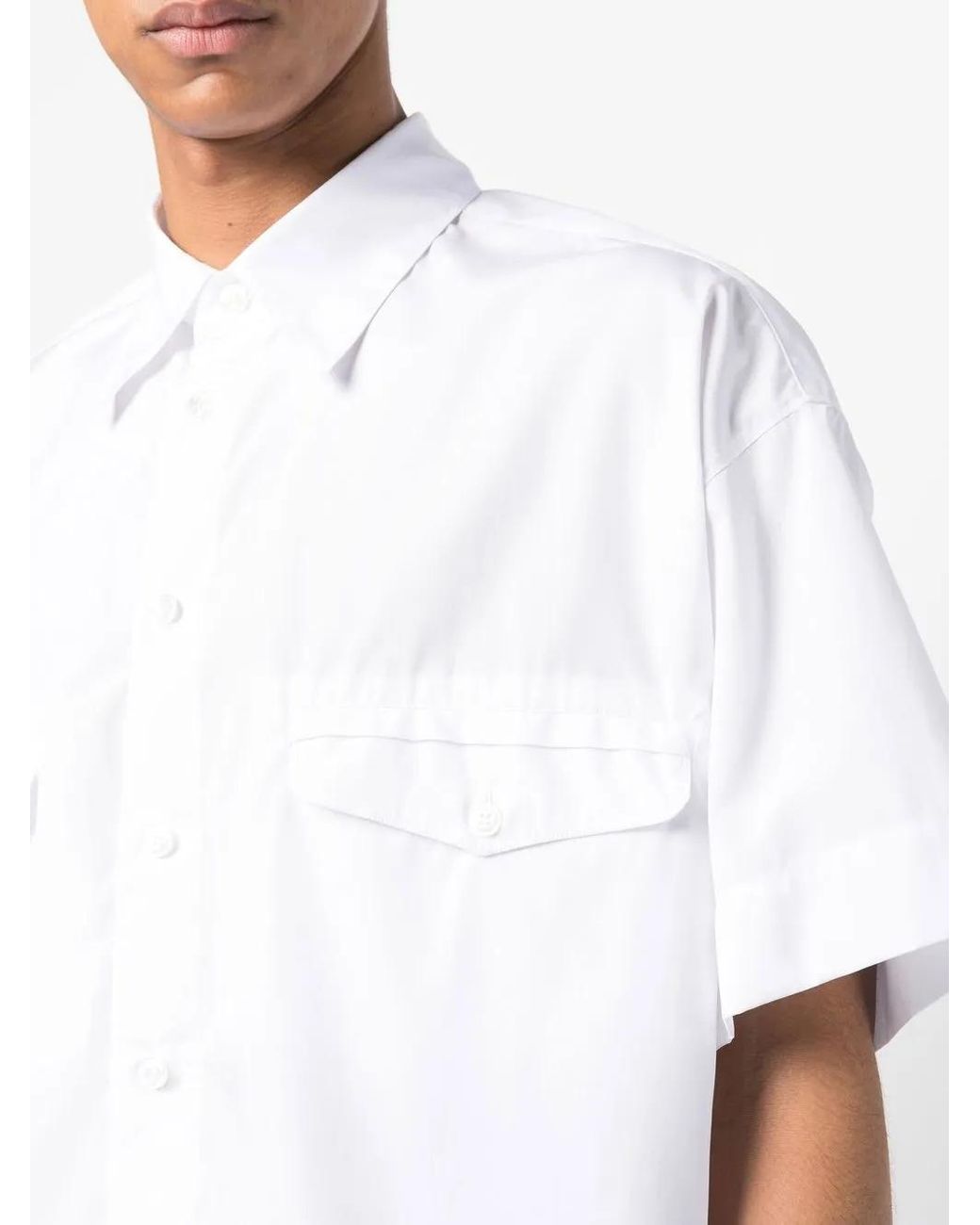 Giorgio Armani White Short-Sleeve Button-Up Shirt for men