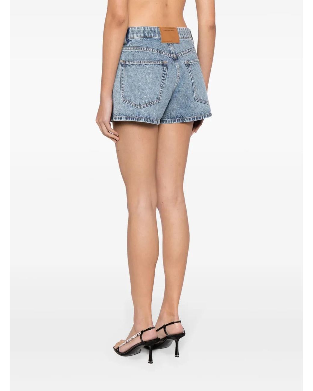 Alexander Wang Blue Shorty Embellished Denim Shorts