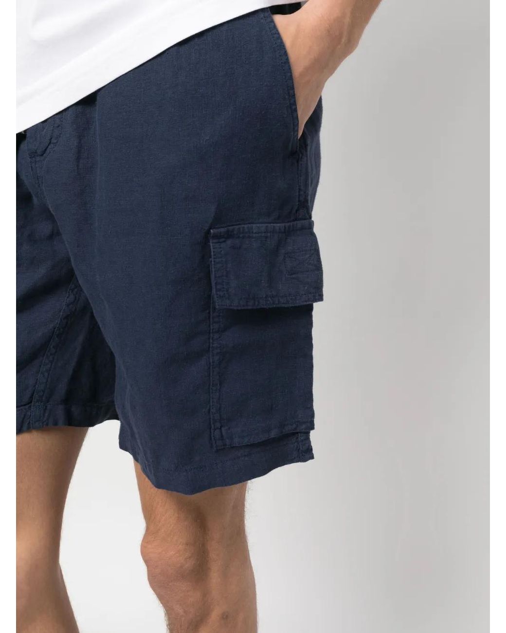 Vilebrequin Blue Linen Cargo Shorts for men