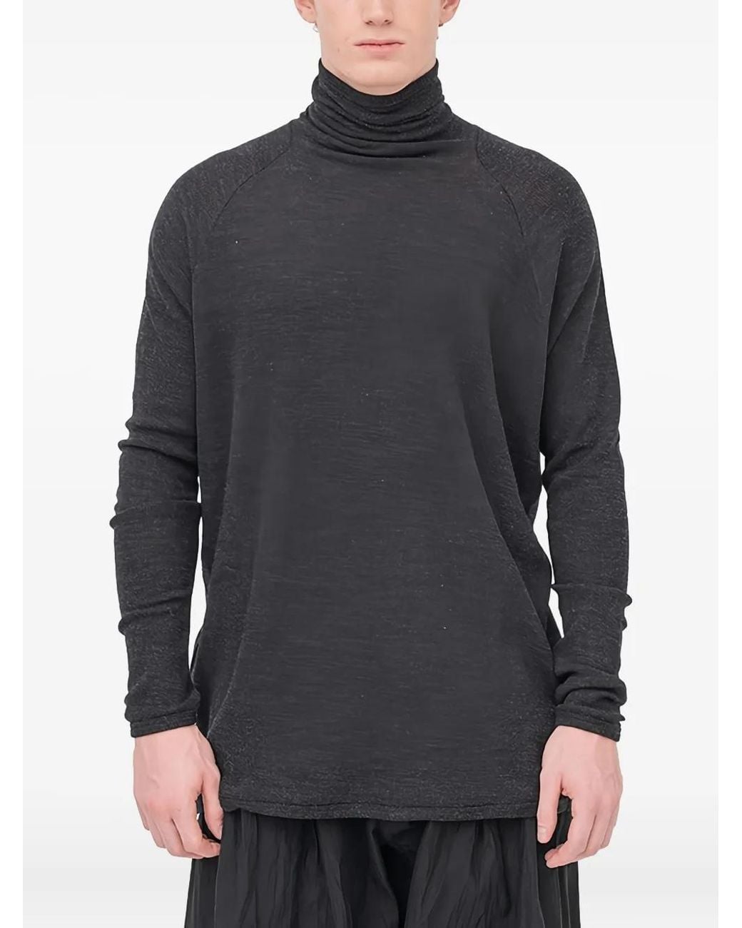 Jan Jan Van Essche Gray Turtleneck Wool T-Shirt for men