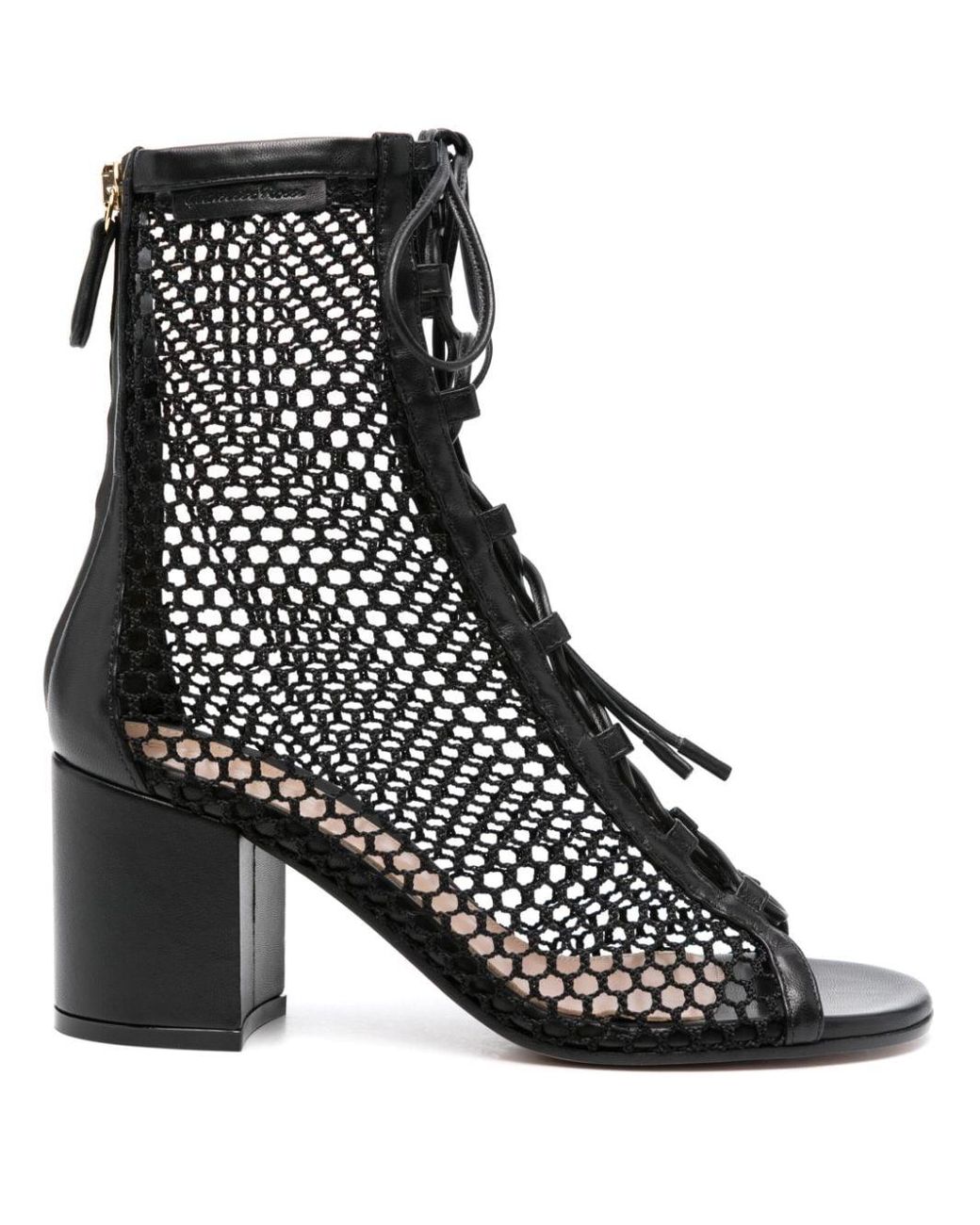 Gianvito Rossi Laarzen Met Open Neus in het Zwart Lyst NL