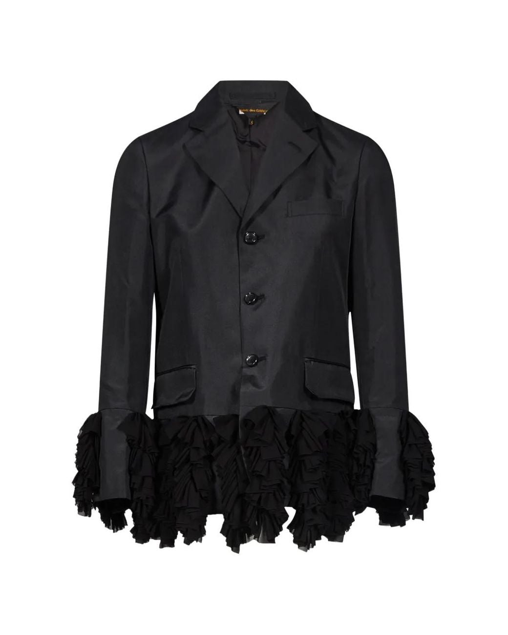 Comme des Garçons Black Ruffled-Trim Tailored Jacket
