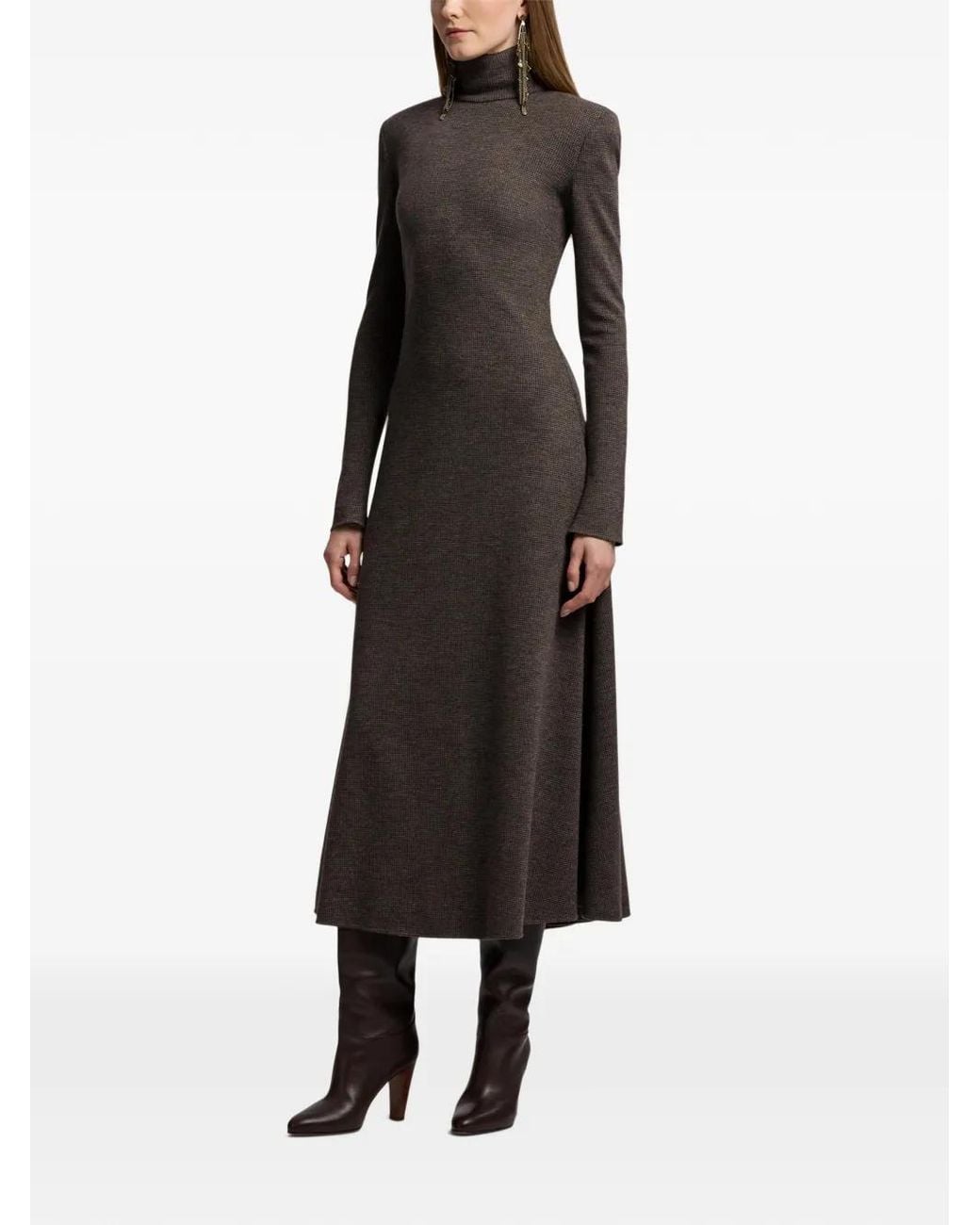 Ralph Lauren Brown Emmerson Midi Dress