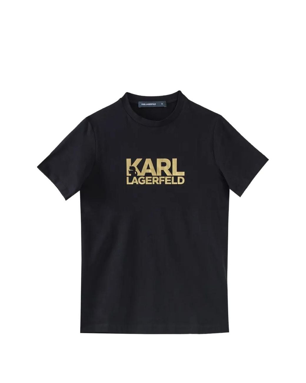 Karl Lagerfeld Black Logo-Print T-Shirt for men