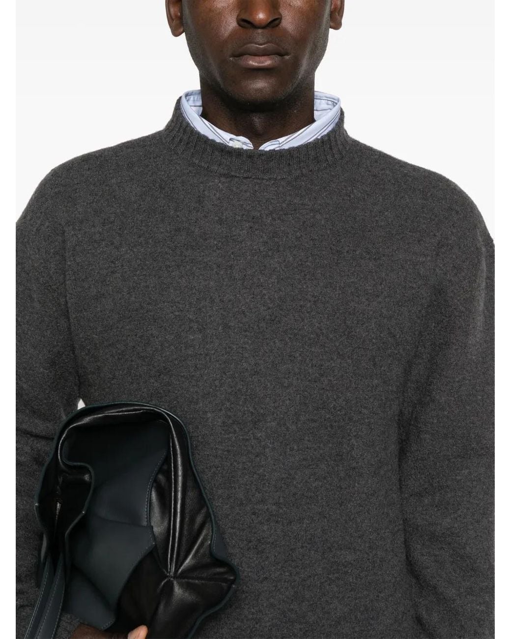 Jil Sander Gray Crew-Neck Wool Jumper for men