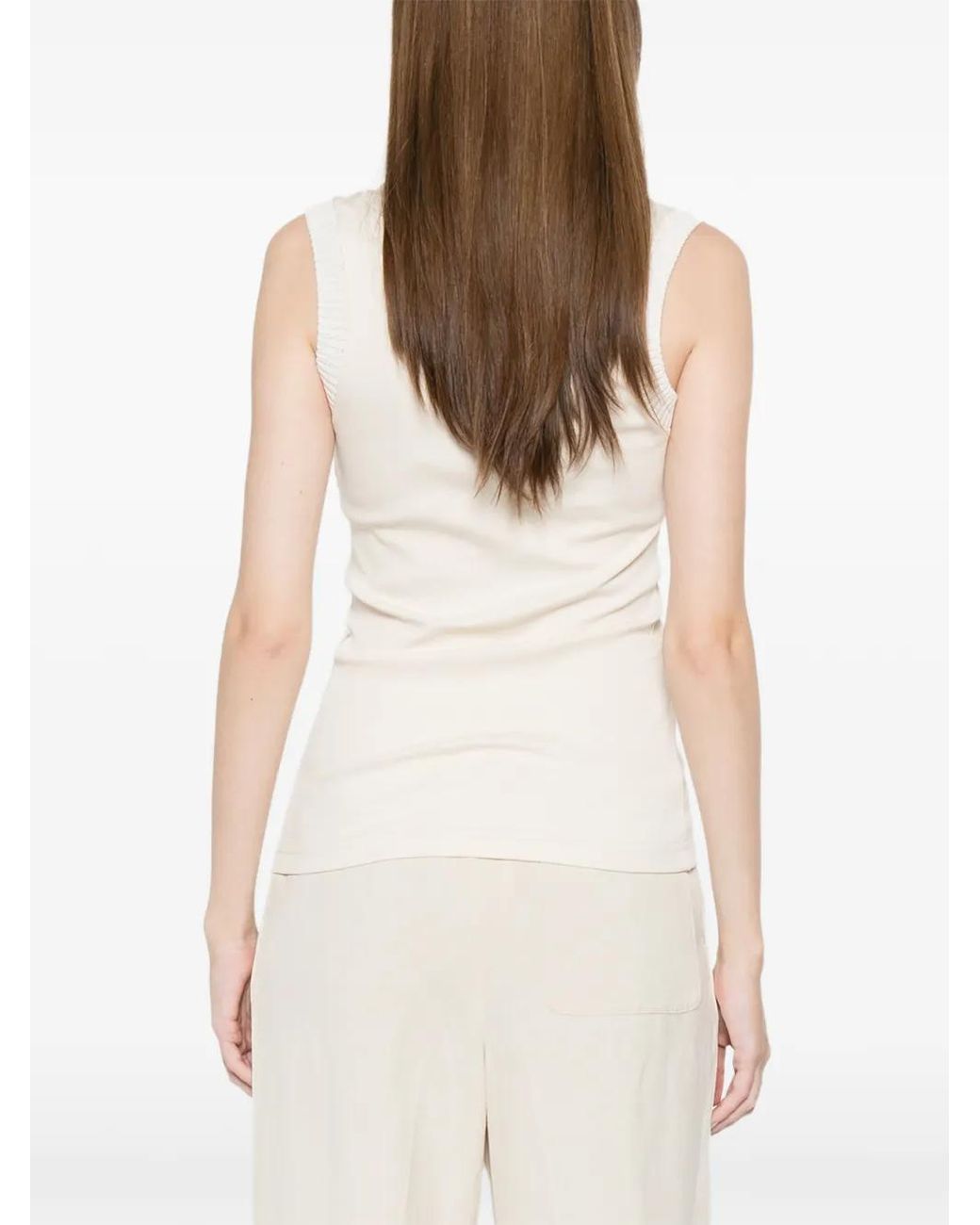 Fabiana Filippi White Round-Neck Top