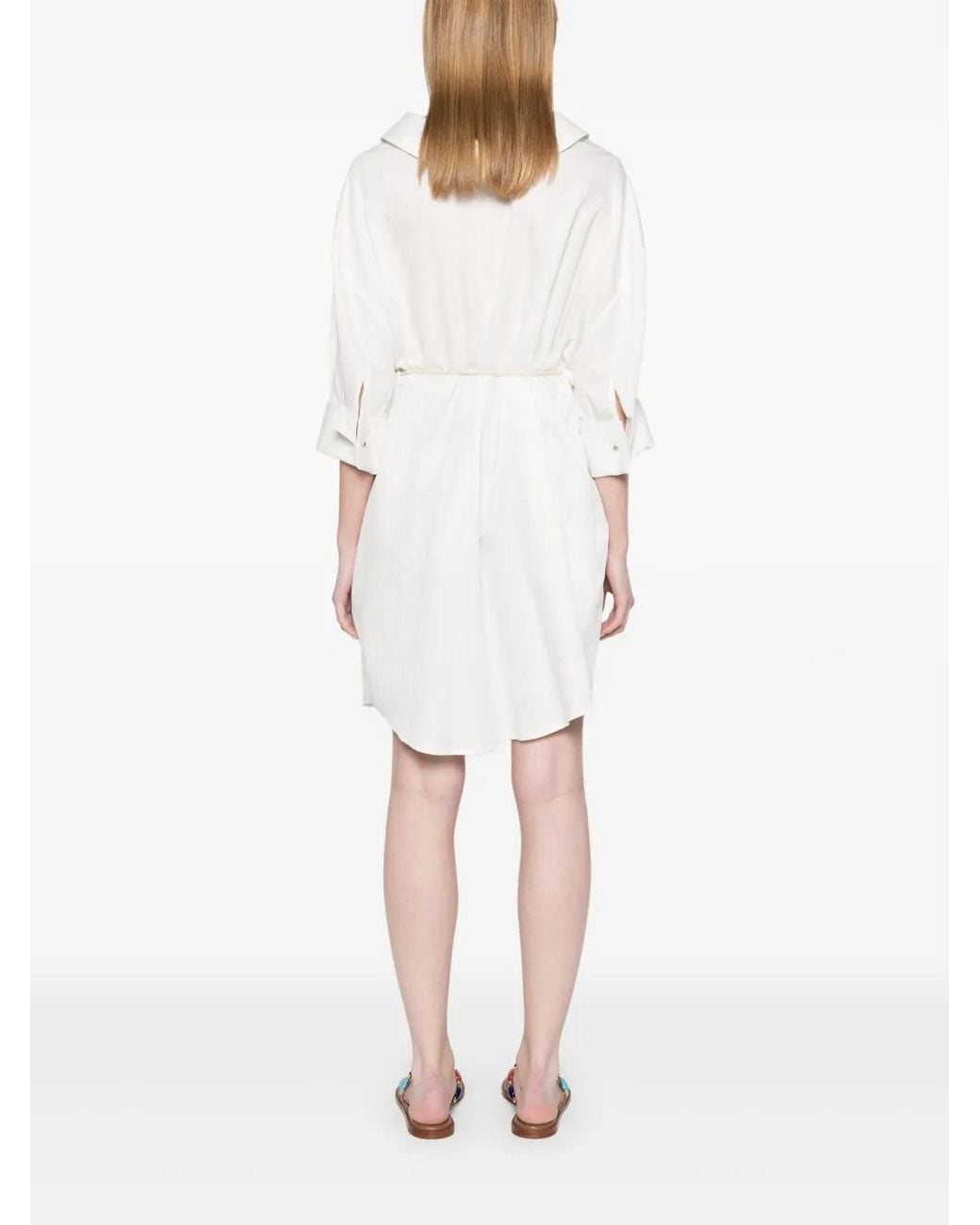 Liu Jo White Striped Mini Dress