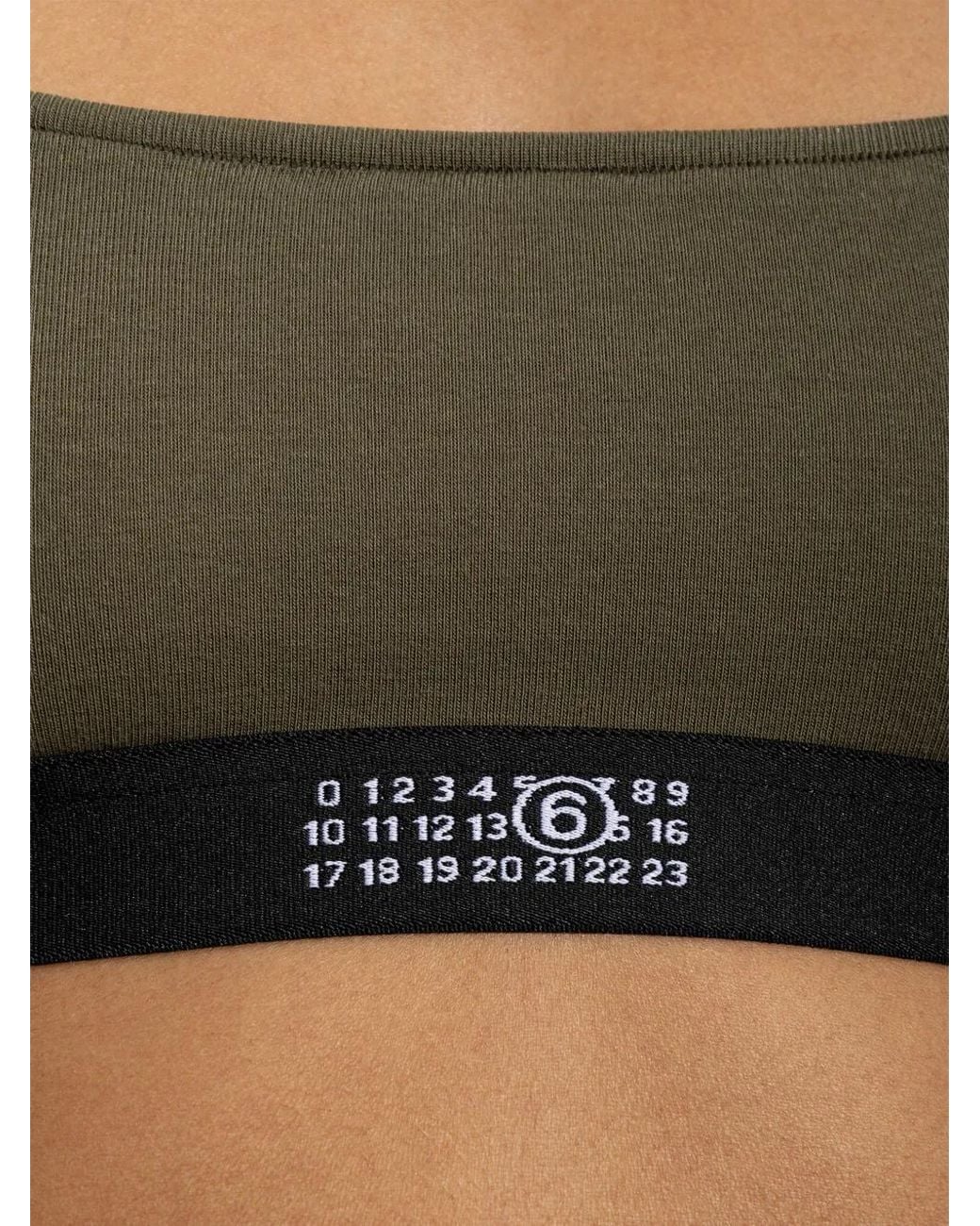 MM6 by Maison Margiela Gray Logo-Tape Bra