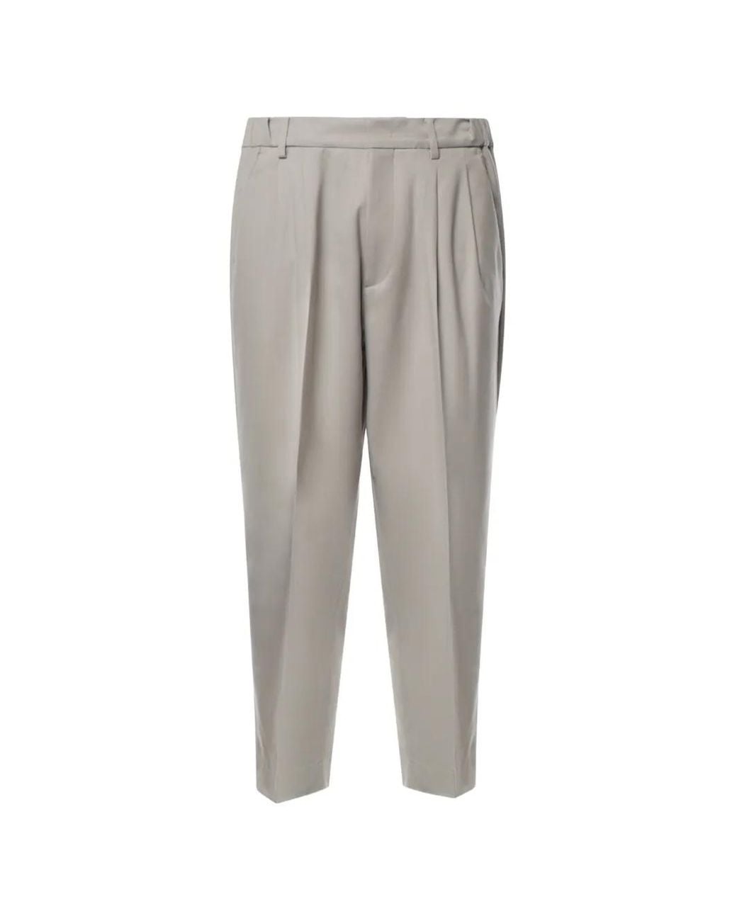 BE ABLE Gray Pleated Tapered Trousers for men