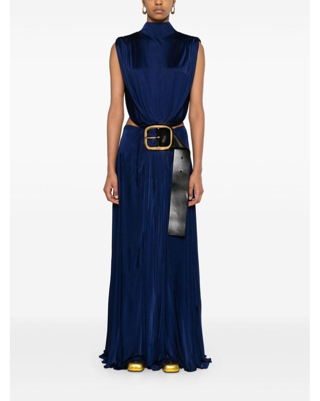 ワンピース Loewe Belted Dress LOEWE Draped Wool Belted Dress | Saks Fifth Avenue