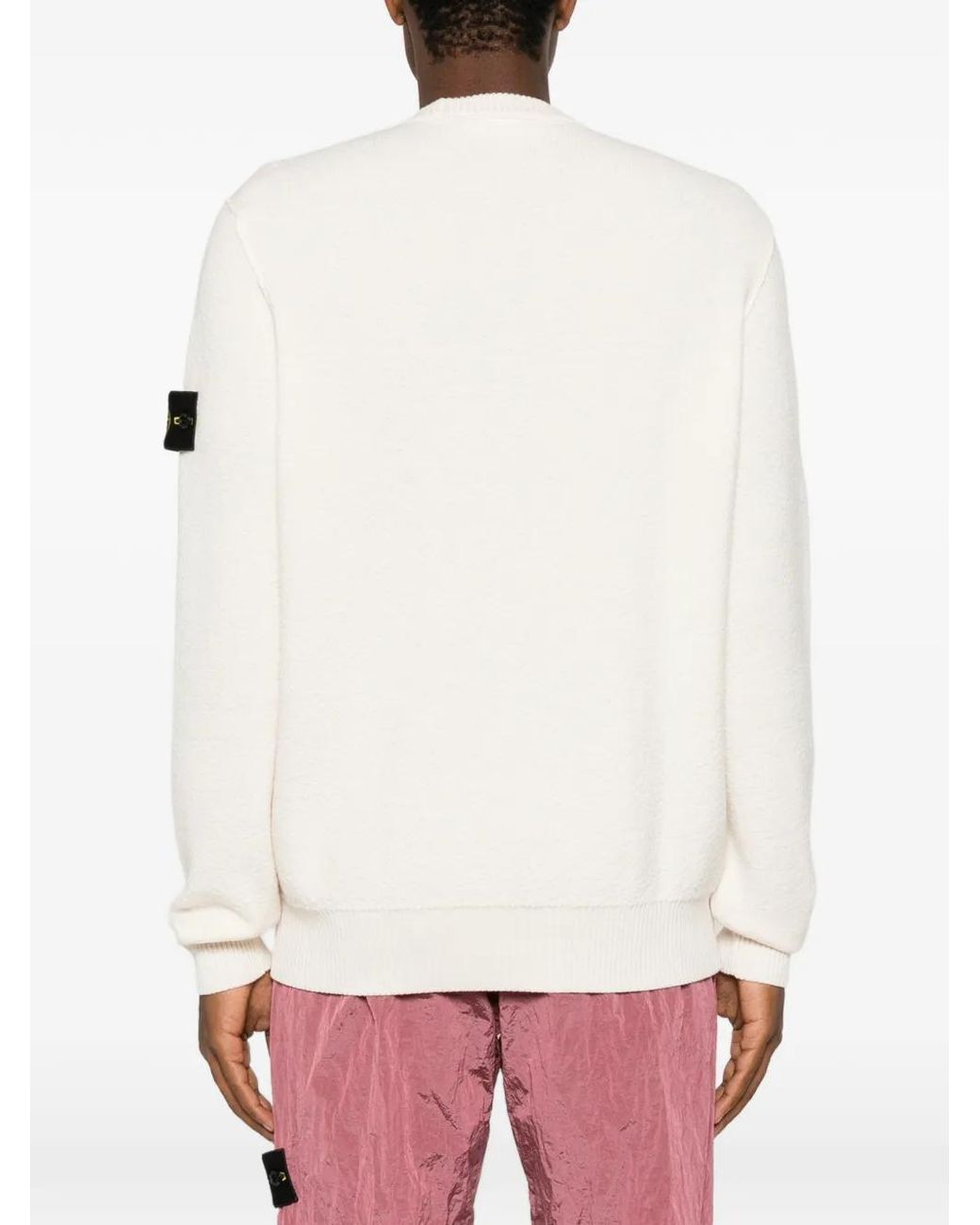 Stone Island White Logo-Patch Sweater for men