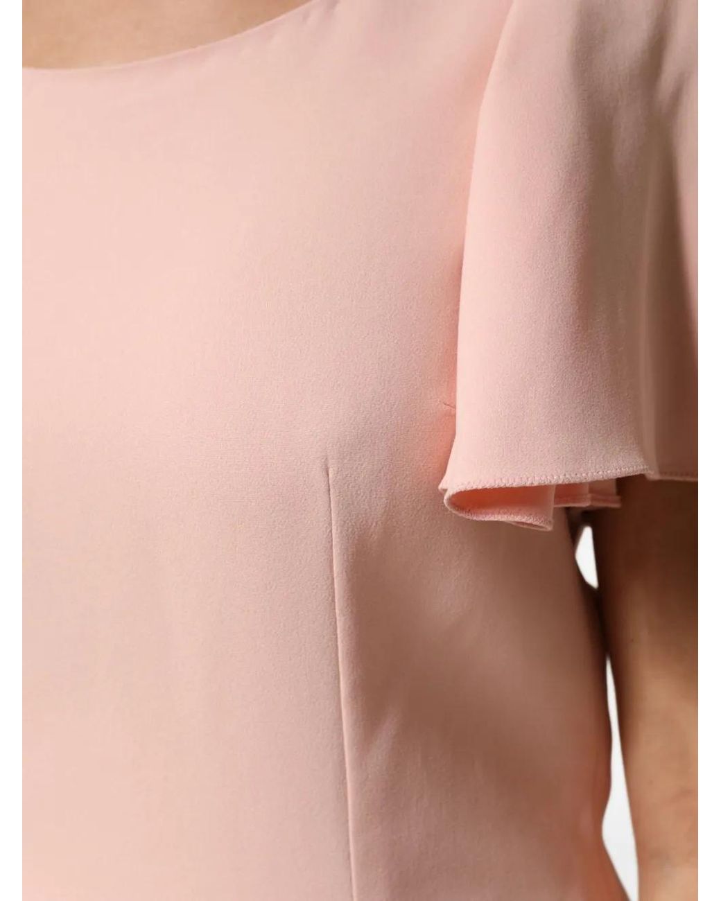 Dolce & Gabbana Pink Flutter-Sleeve Round-Neck Blouse