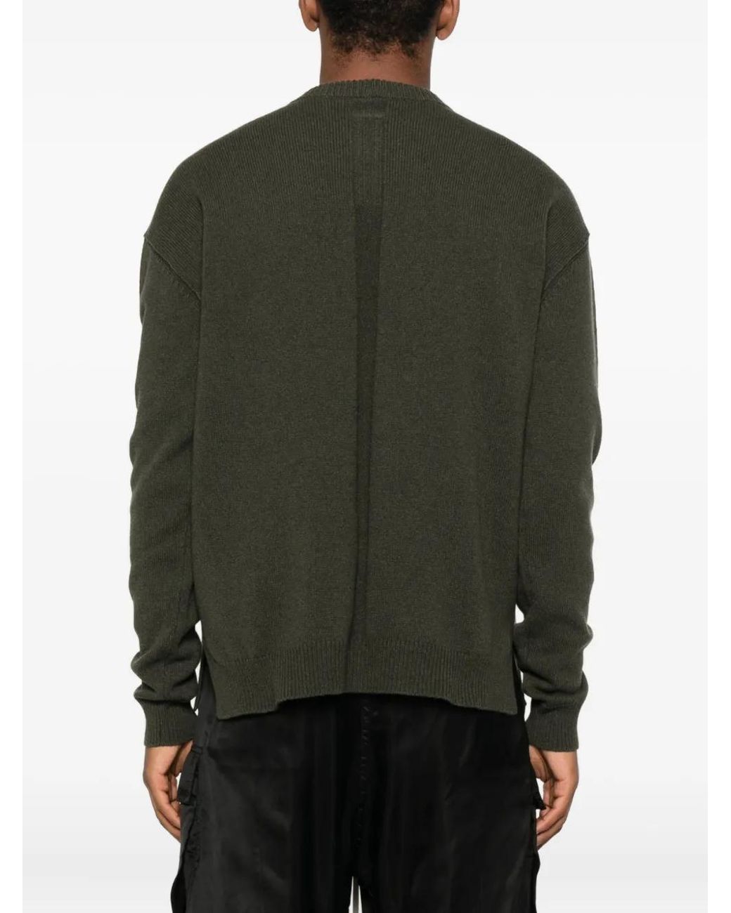 Rick Owens Green Round-Neck Sweater for men