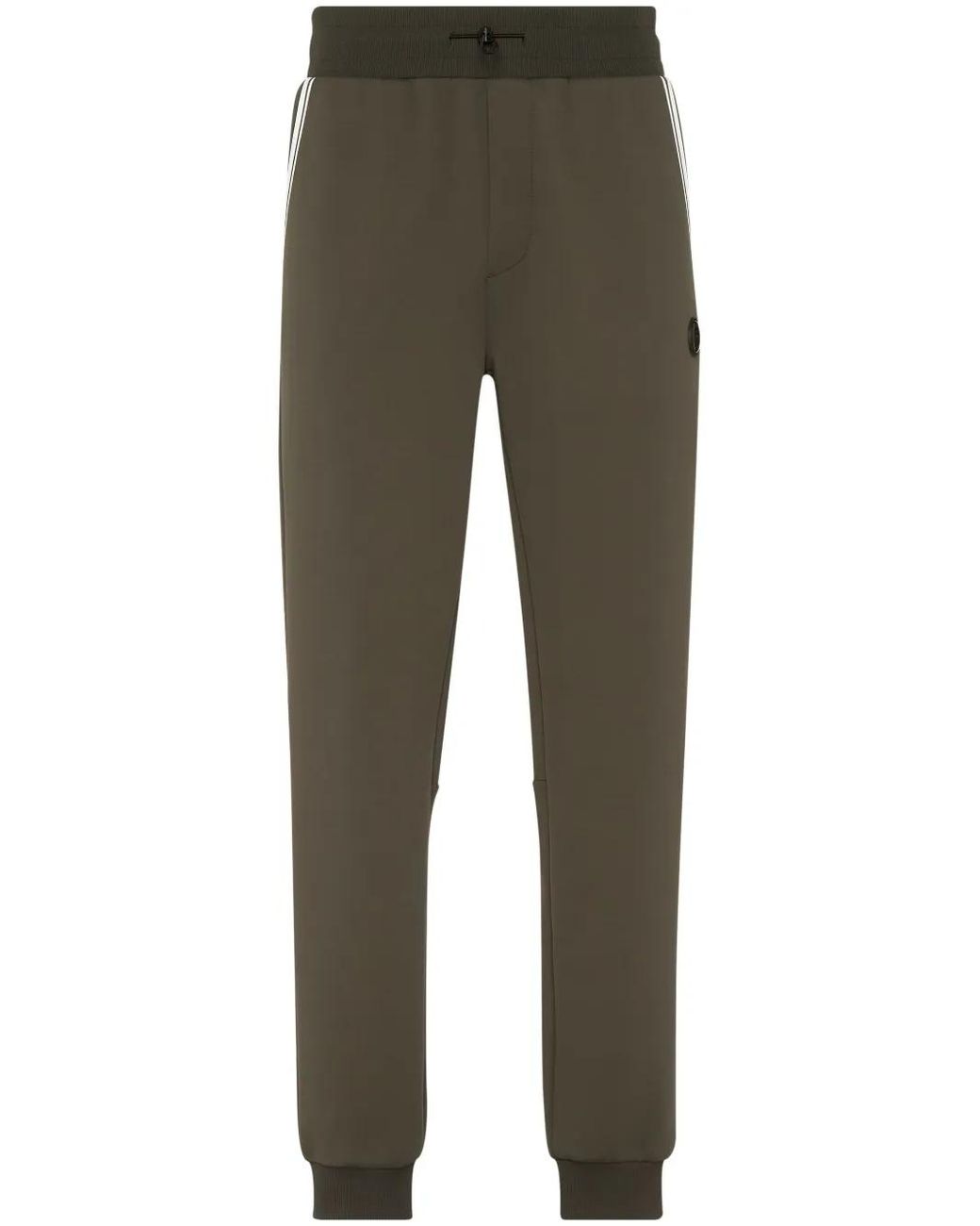 Philipp Plein Green Logo-Print Track Pants for men