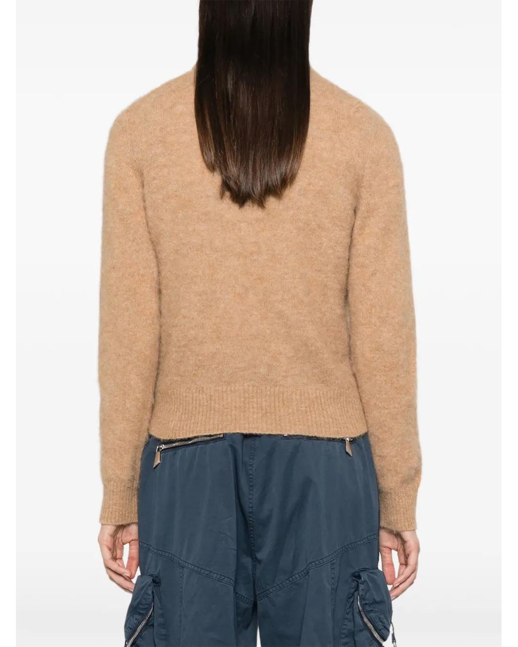 Ganni White Alpaca Wool Polyamide Sweater