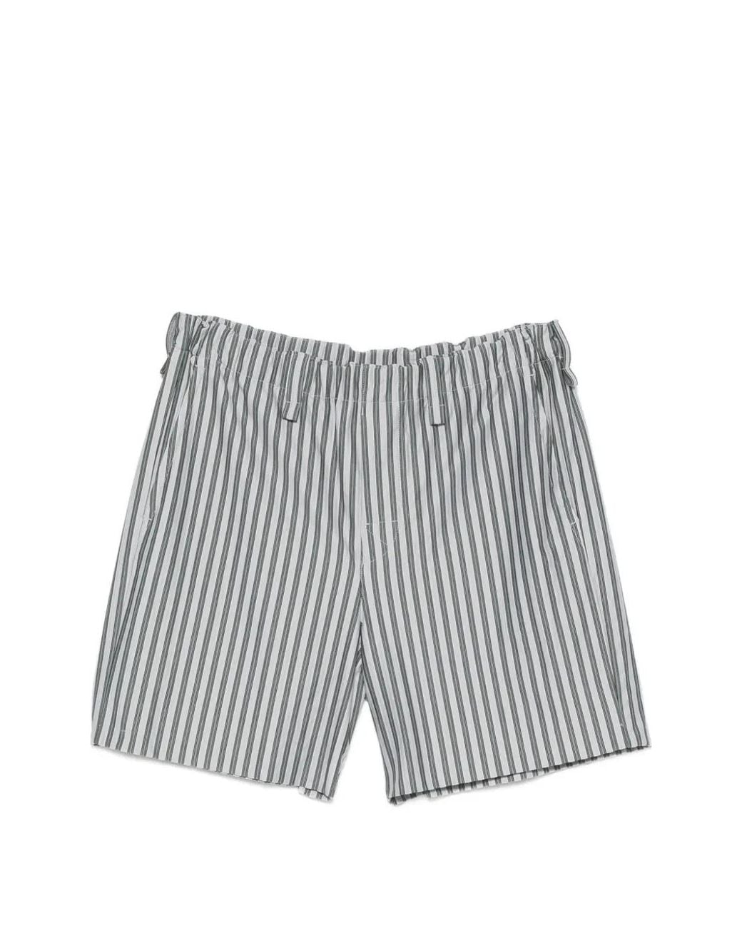 Homme Plissé Issey Miyake Gray Striped Jersey Shorts for men