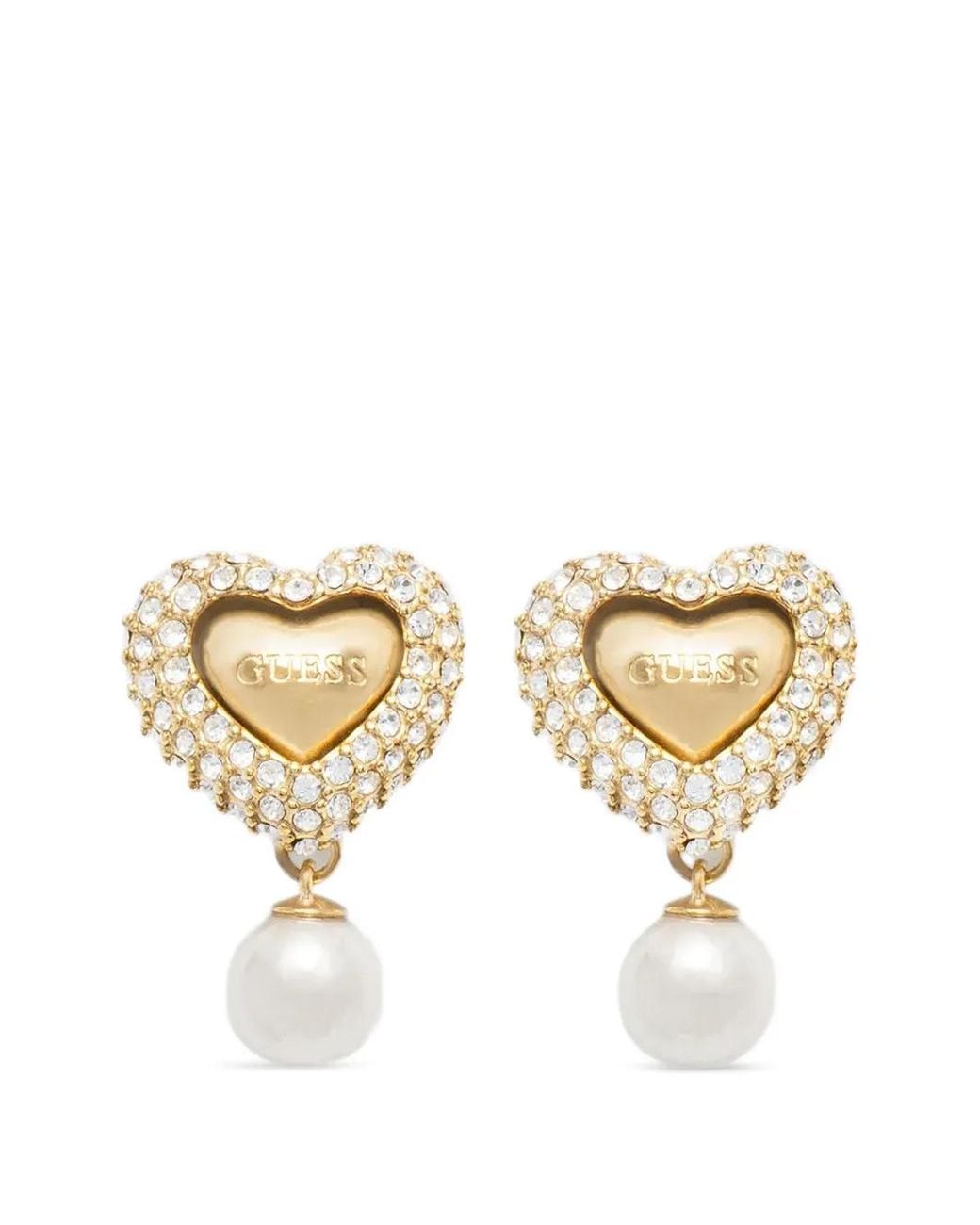 Orecchini A Cuore Beloved di Guess in Metallic