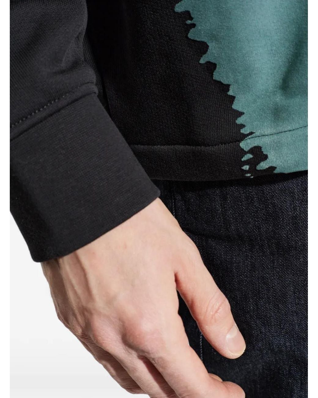 Emporio Armani Blue Graphic-Print Drawstring Sweatshirt for men