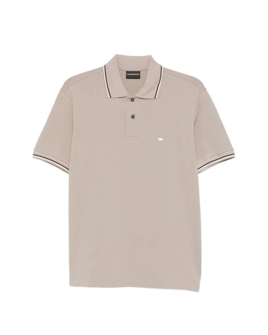 Emporio Armani White Logo Cotton Polo Shirt for men